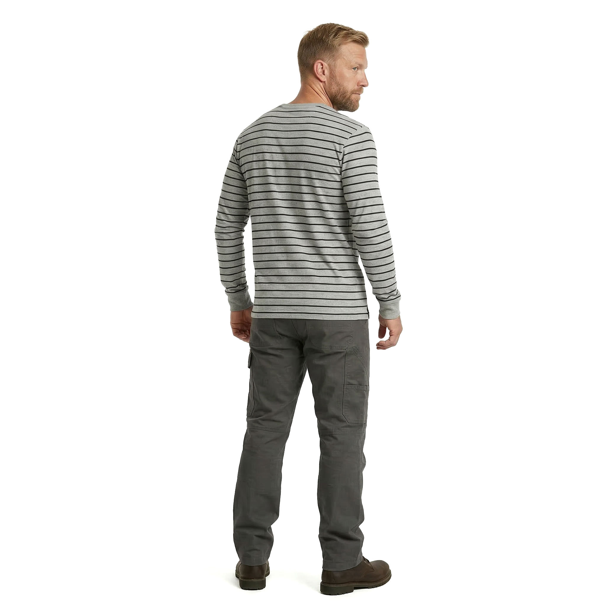 Kramp Technical lang&aelig;rmet T-shirt, Gr&aring; Melange/Sort, large image number 3