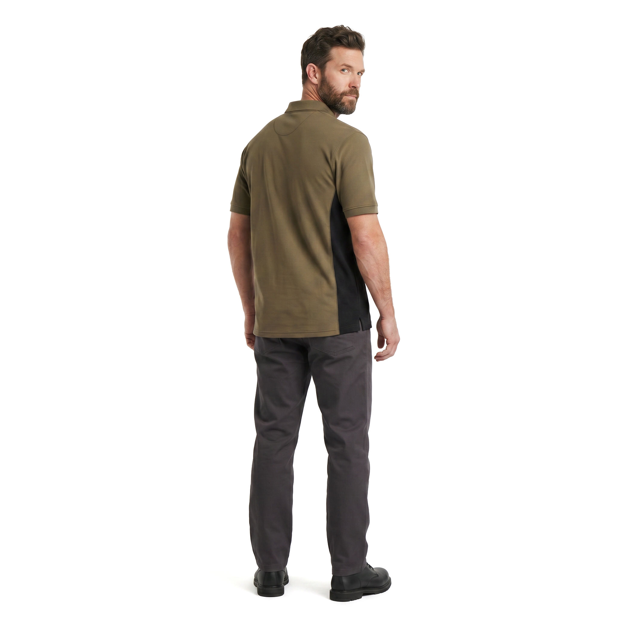 J.A.K. Basic polo T-skjorte 1625, Army/Svart, large image number 3