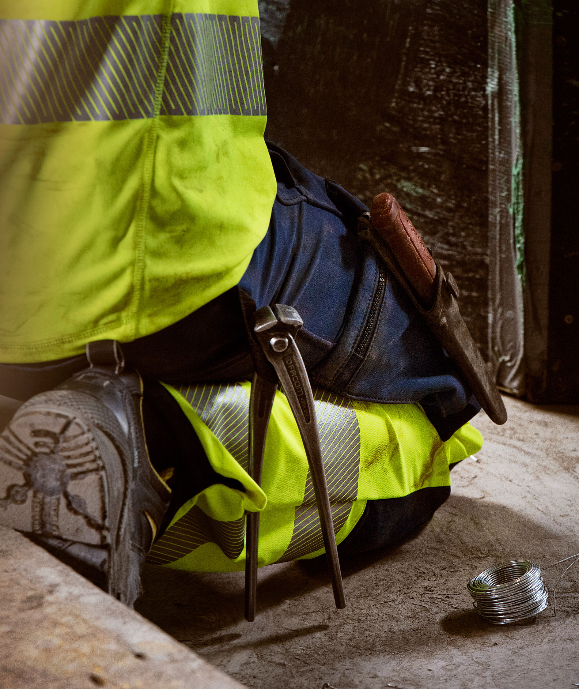 Fristads Green hantverksbyxa full stretch 2643 GSTP, Varsel gul/marinbl&aring;, large image number 6