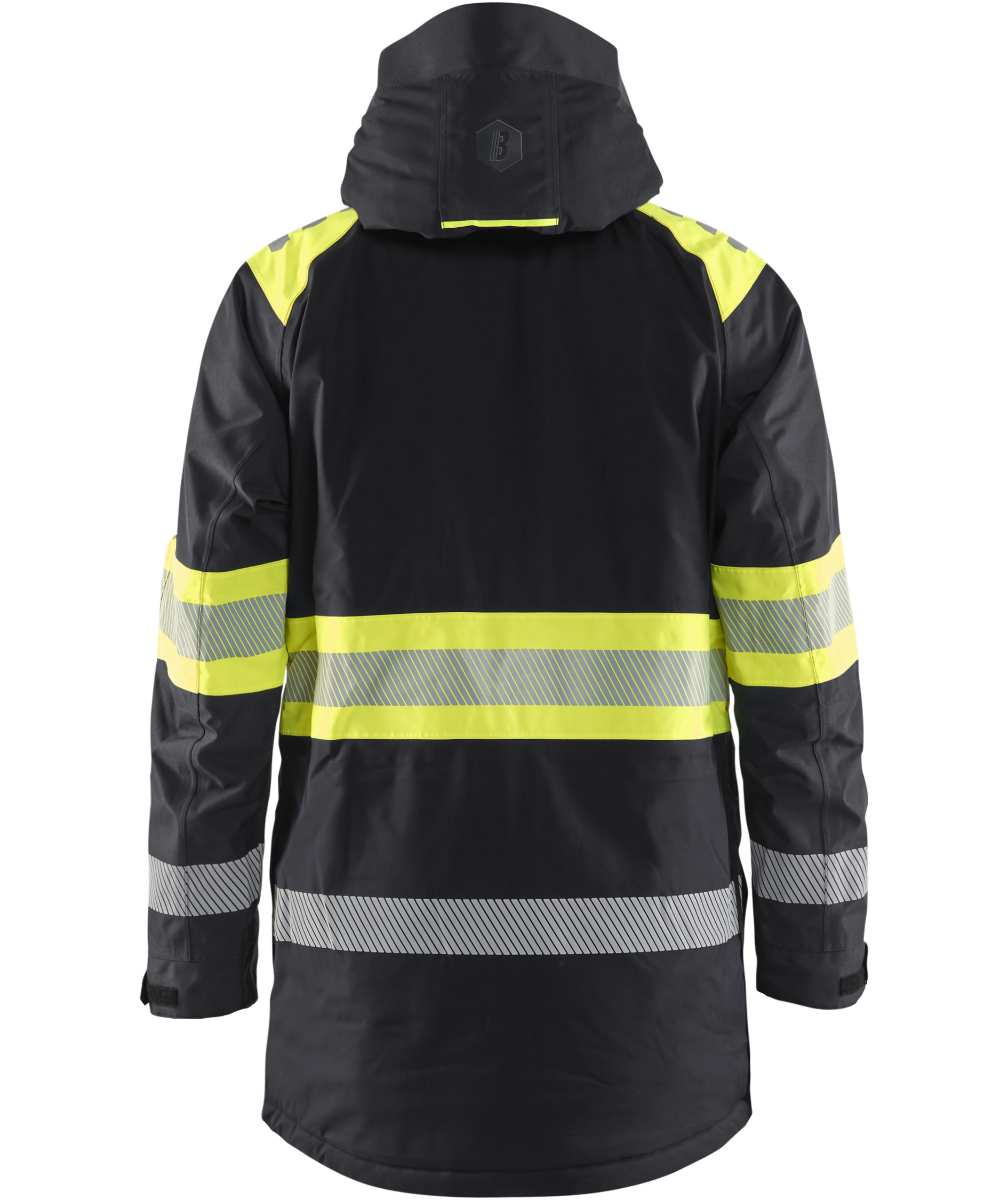 Bl&aring;kl&auml;der vinter parkas, Svart/Varselgul, large image number 2