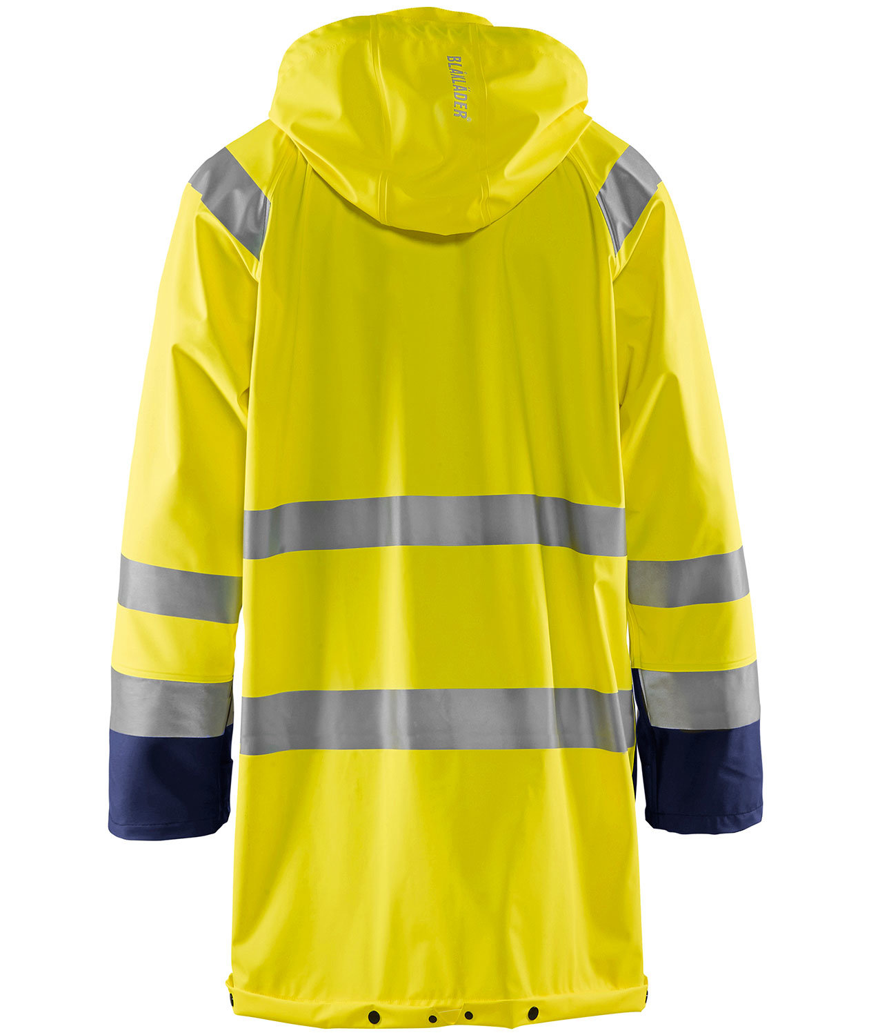 Bl&aring;kl&auml;der regnfrakk, Hi-vis gul/marinebl&aring;