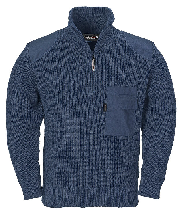 Terrax stickad tr&ouml;ja med dragkedjan, Marinbl&aring;