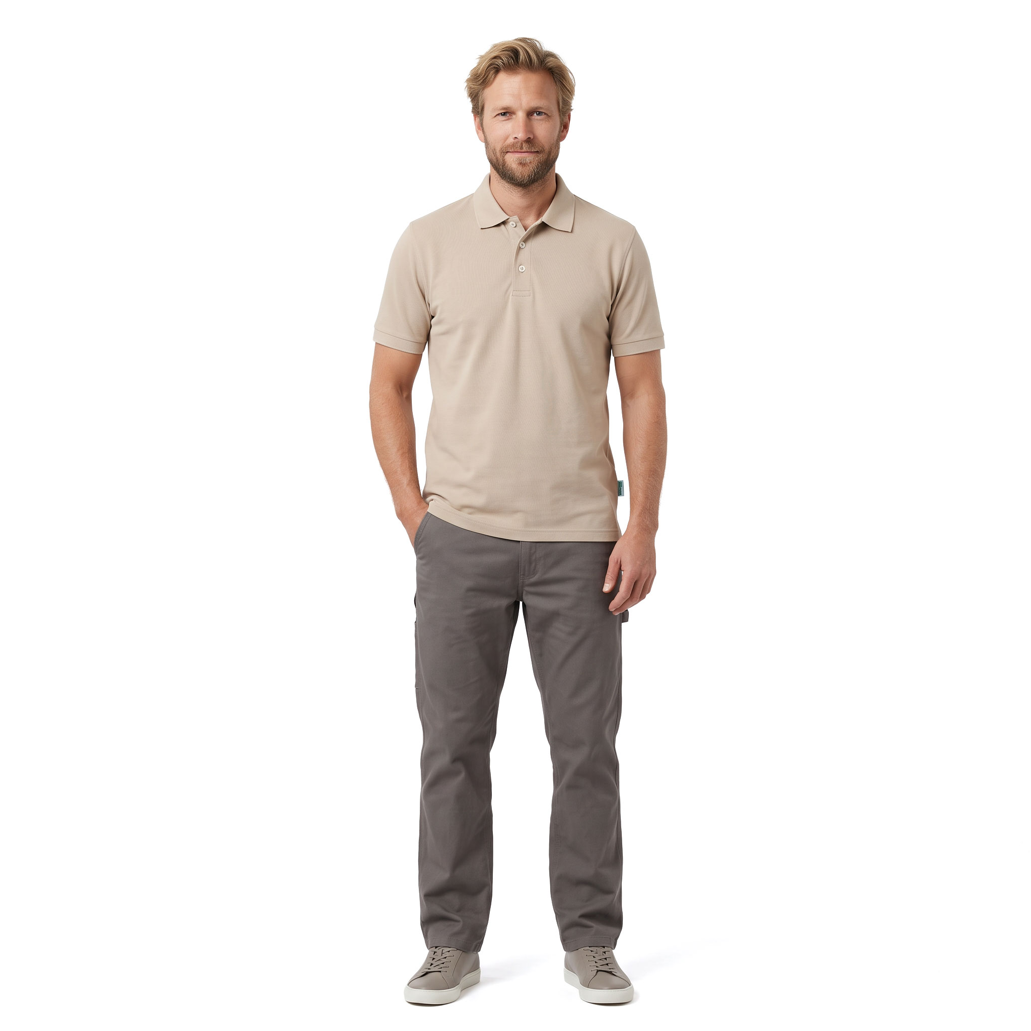 Karlowsky Modern-Flair Poloshirt, Sand, large image number 2
