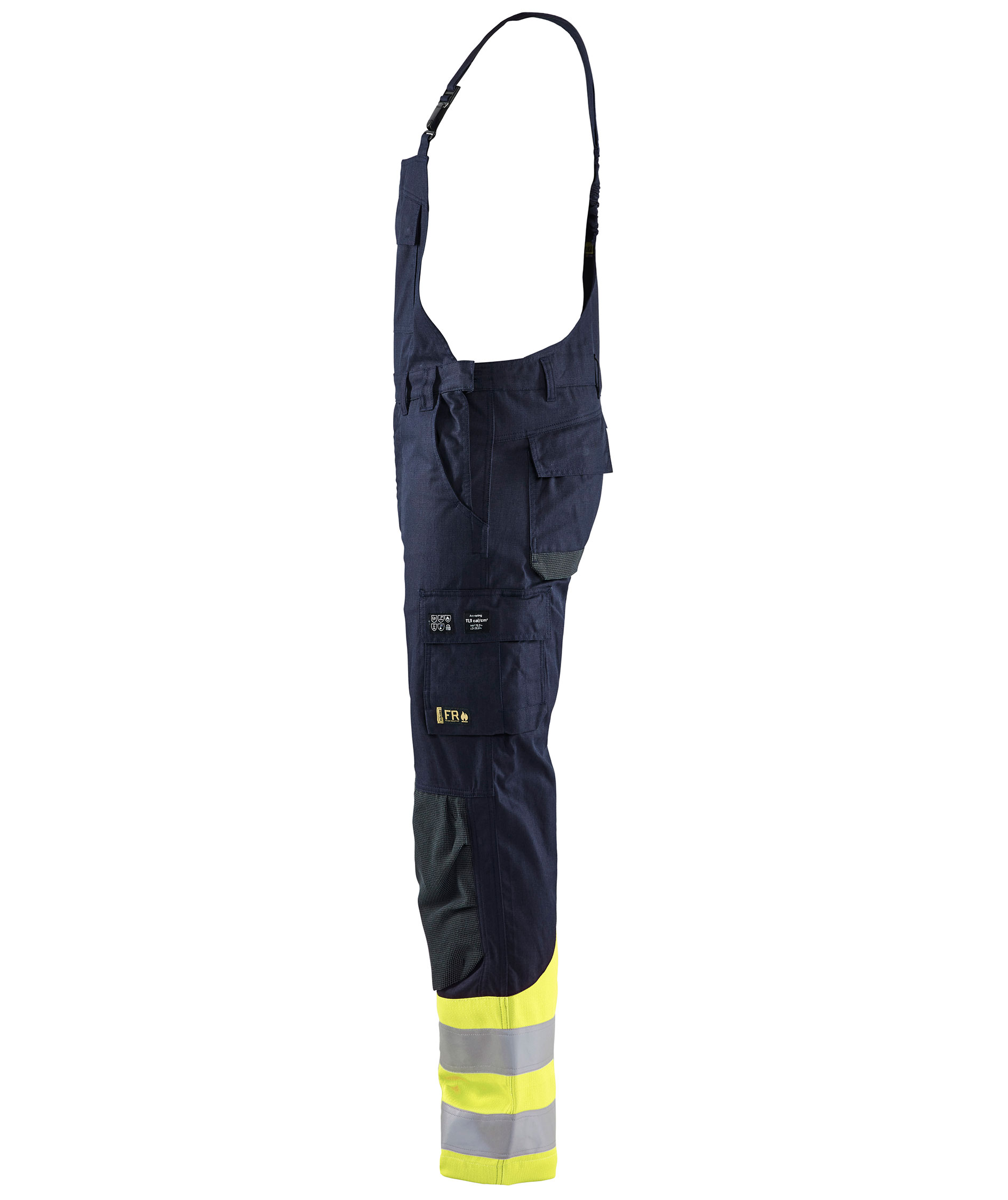 Bl&aring;kl&auml;der Multinorm Bib and Brace, Marine/Hi-Vis yellow, large image number 3