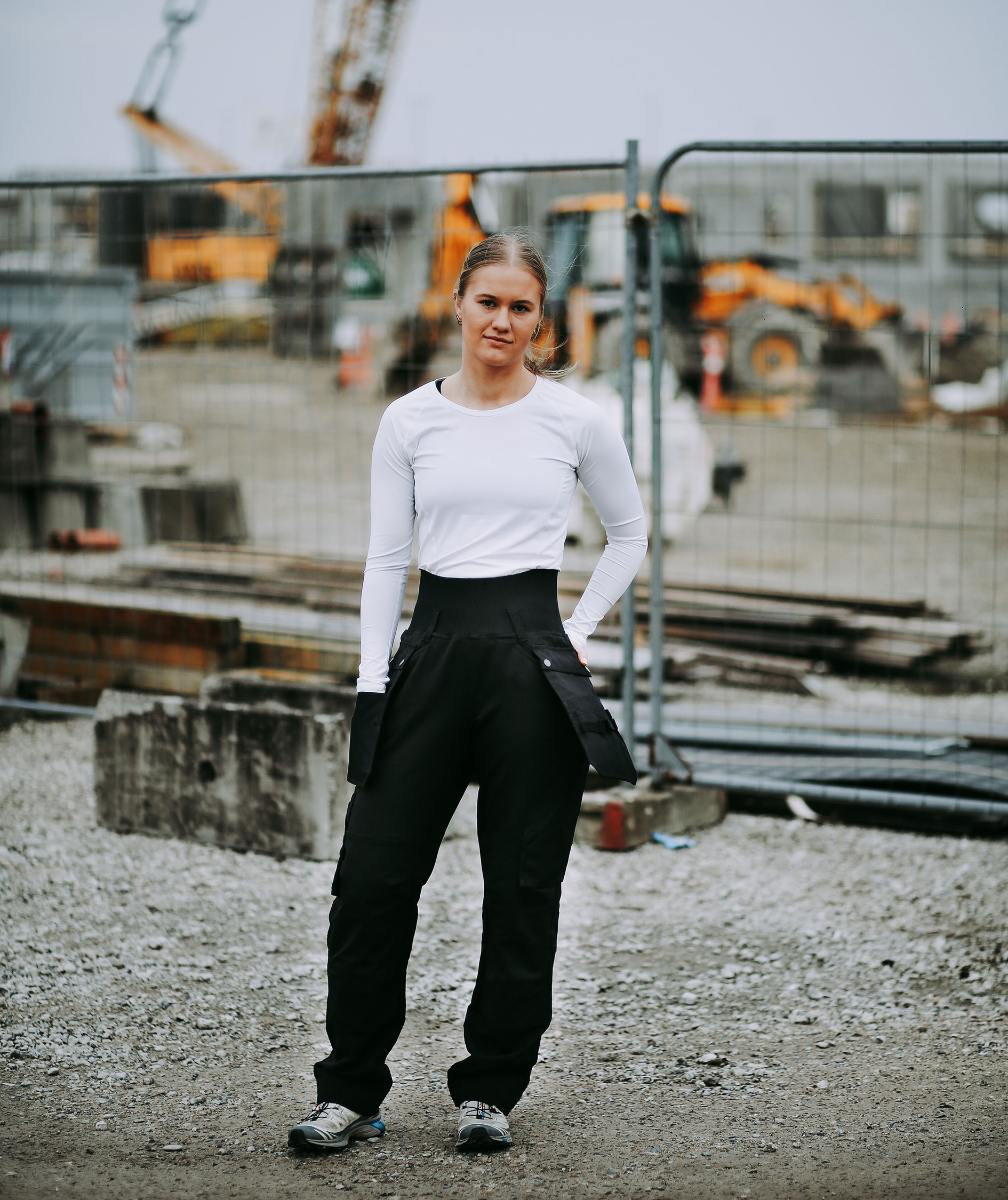 CO Workwear dame h&aring;ndv&aelig;rkerbukser full stretch, Sort