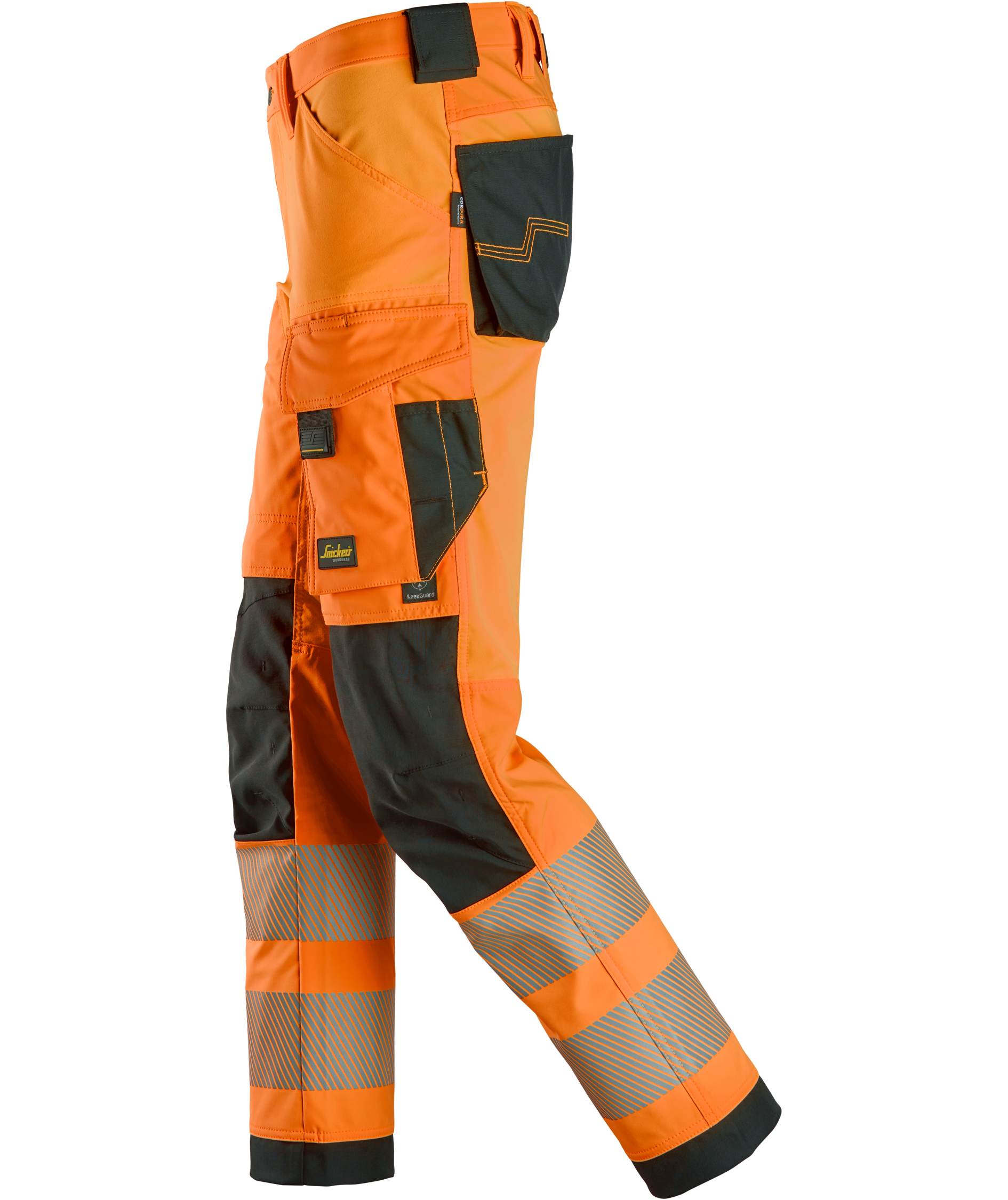 Snickers arbejdsbukser 6336 full stretch, Hi-Vis Orange/Sort, large image number 3