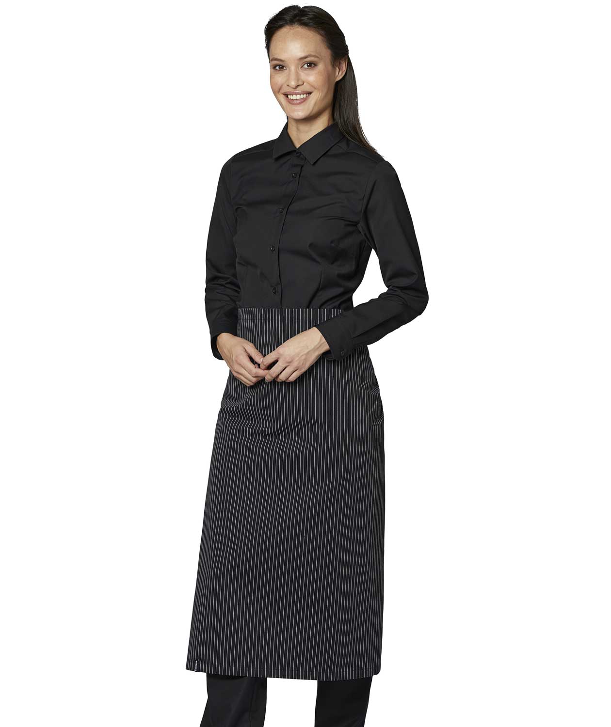 Kentaur lang tjenerforkl&aelig;de, Sort/Hvid&nbsp;Stribet, Sort/Hvid&nbsp;Stribet, large image number 1