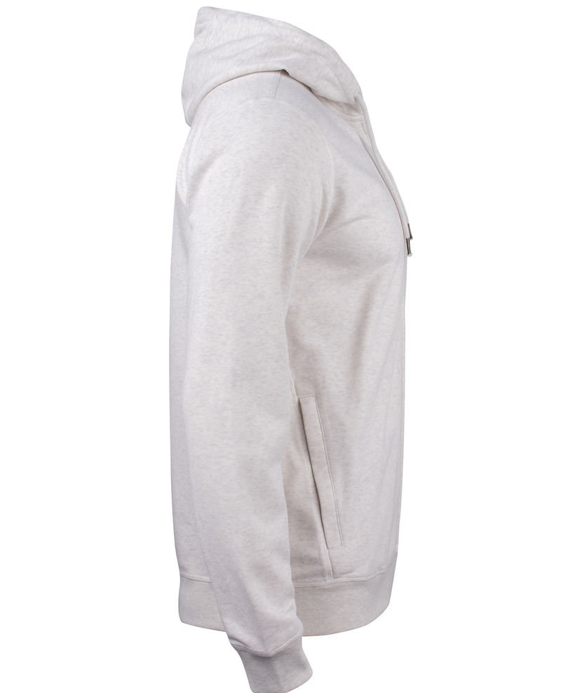 Clique Premium OC hoodie with full zipper, Light grey mottled, large image number 3