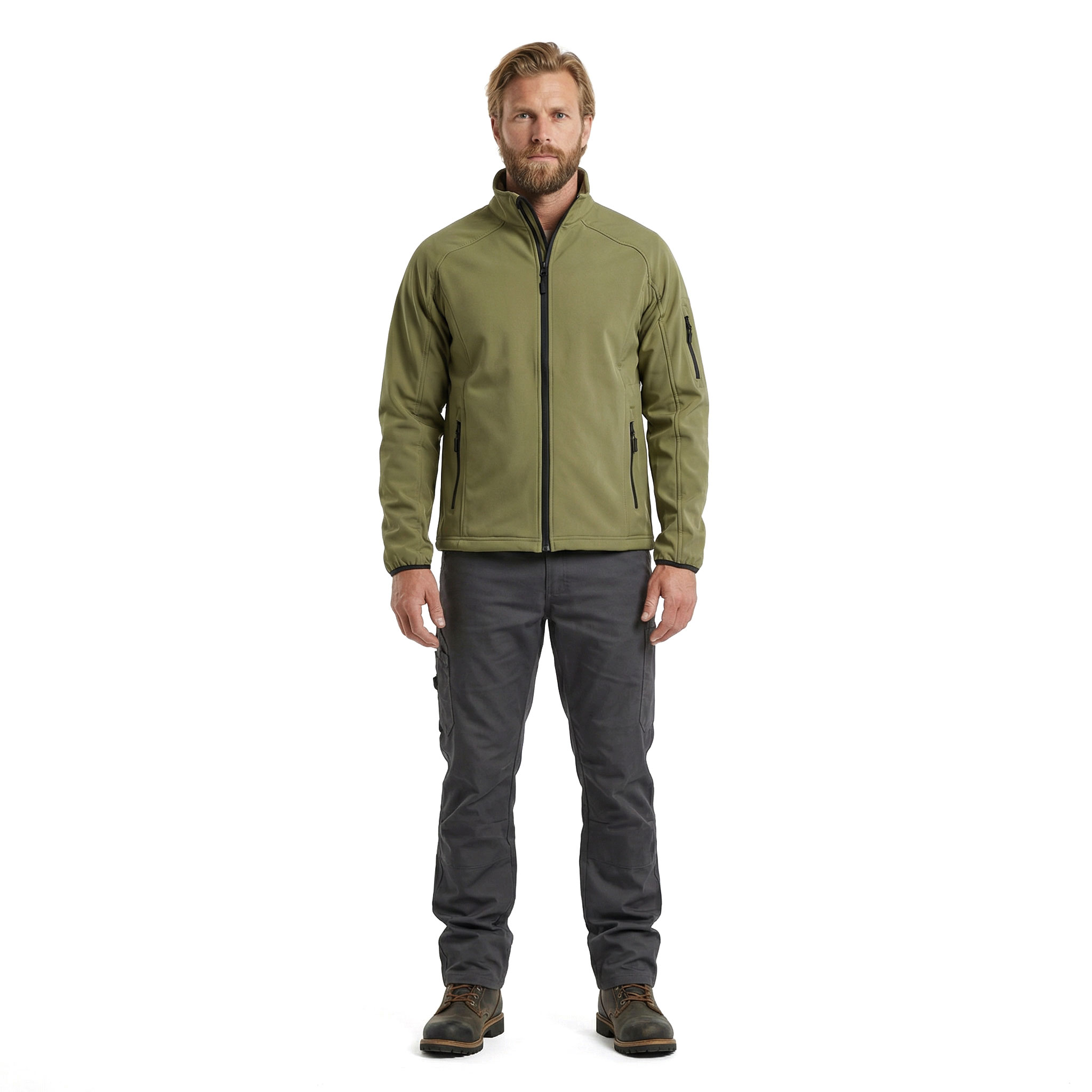 Stadsing softshell jacket, Olive green, large image number 2