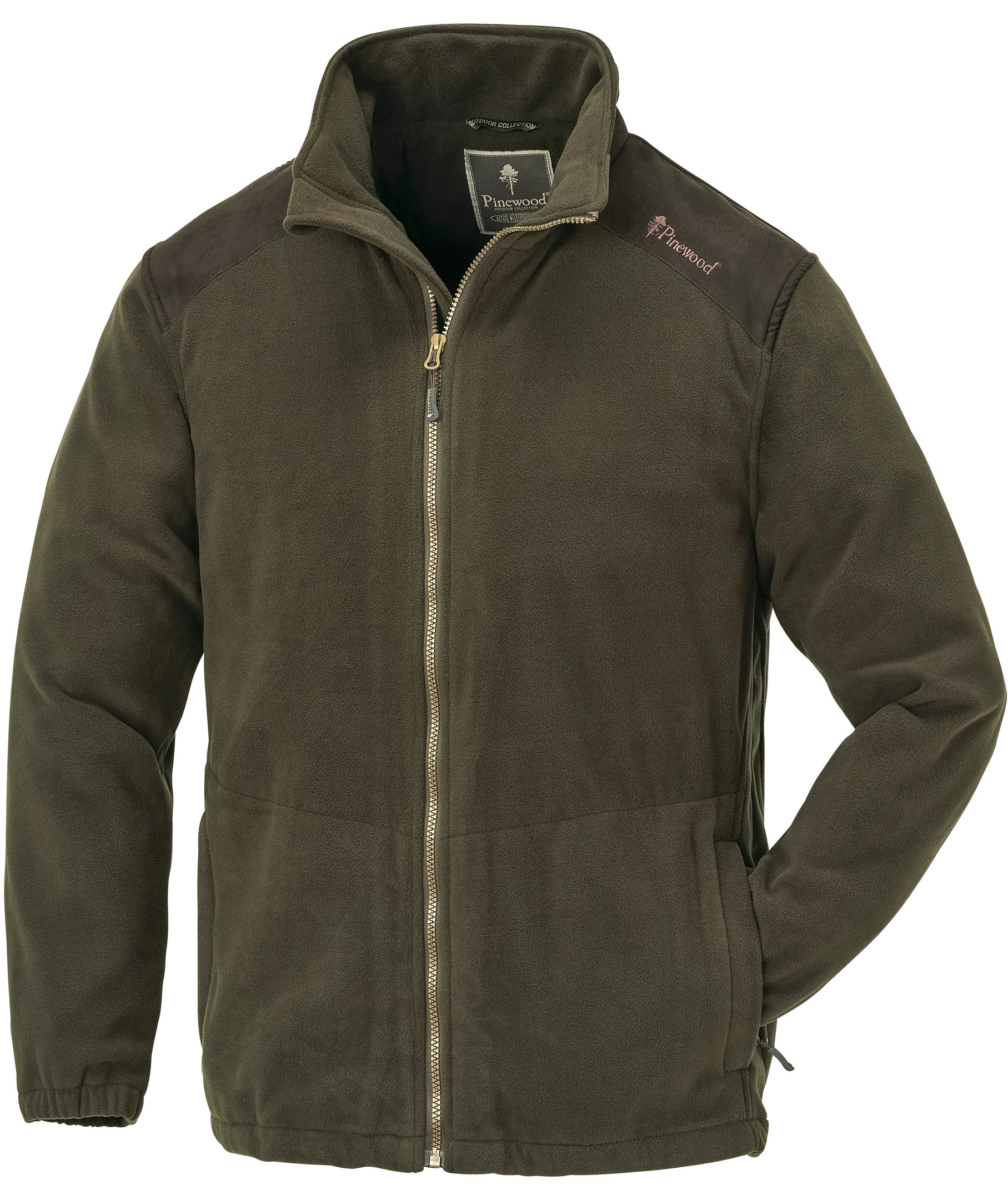 Pinewood Retriever fleecejakke, M&oslash;rk oliven/suede brun