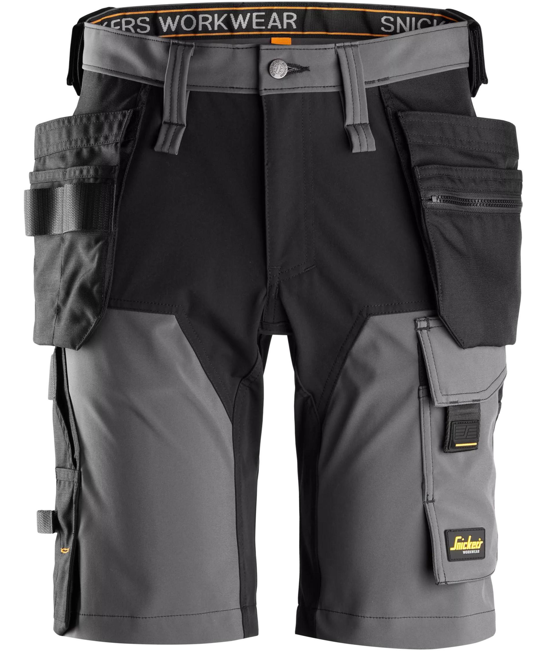 Snickers AllroundWork h&aring;ndverkershorts 6175 full stretch, Steel Grey/Black, Steel Grey/Black, swatch