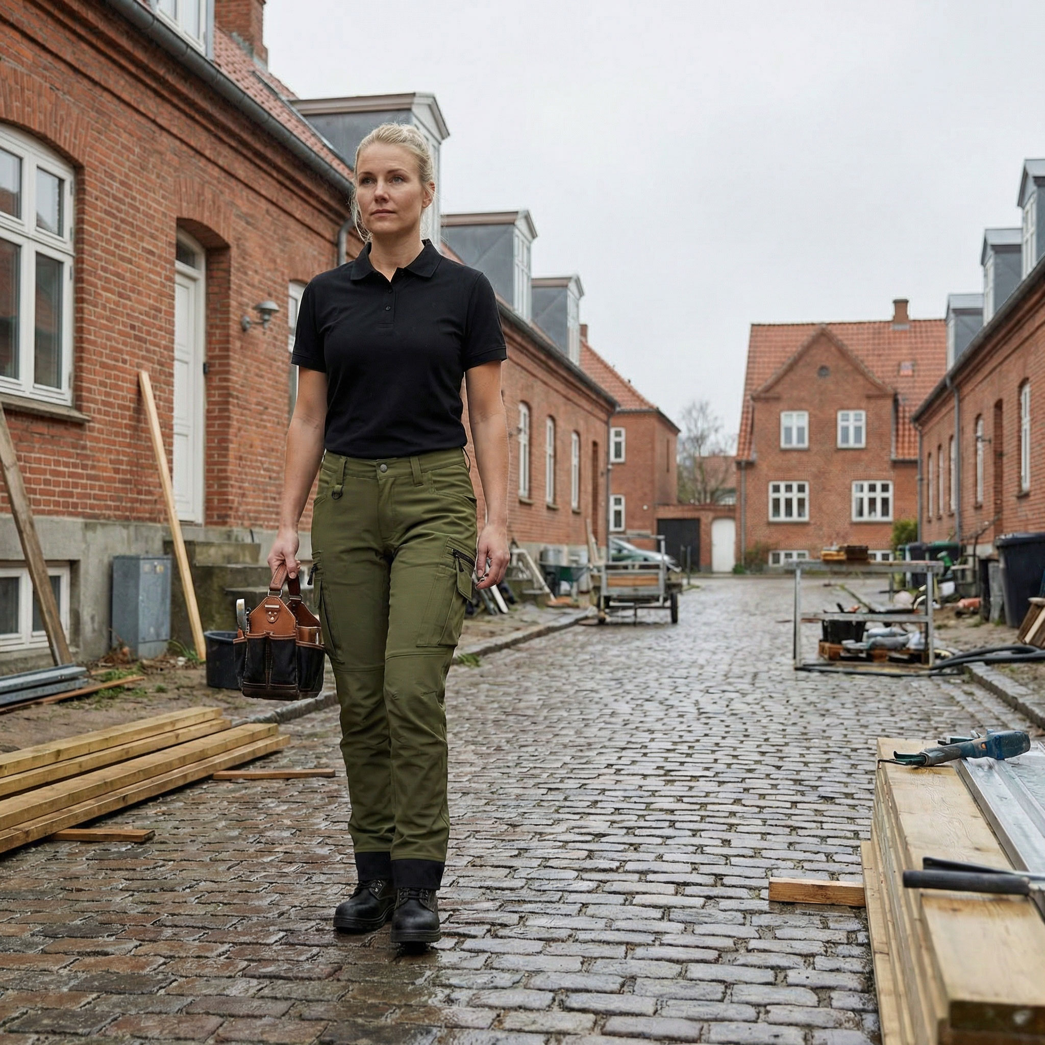 Worksafe women's service trousers full stretch, Olive green, large image number 1