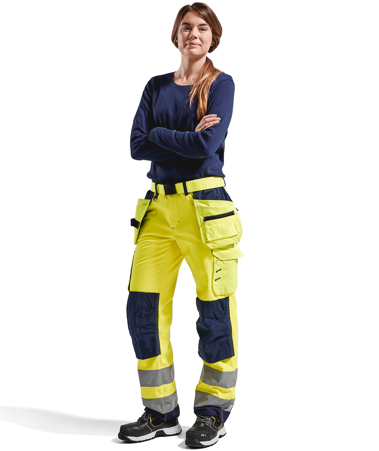 Bl&aring;kl&auml;der l&aring;ng&auml;rmad T-shirt dam, Marinbl&aring;, large image number 1