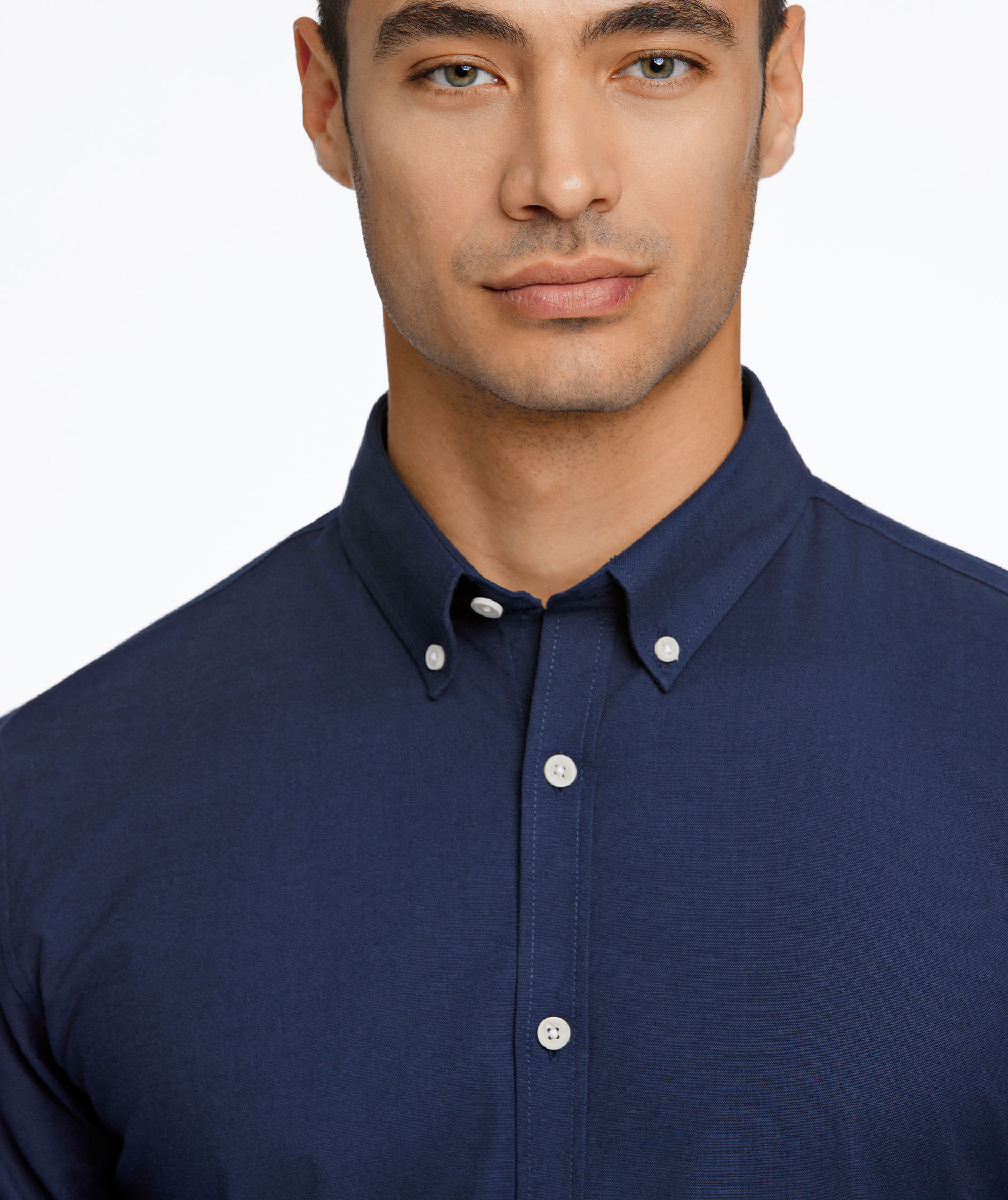 Lindbergh Oxford superflex skjorte, Navy Mix, large image number 3