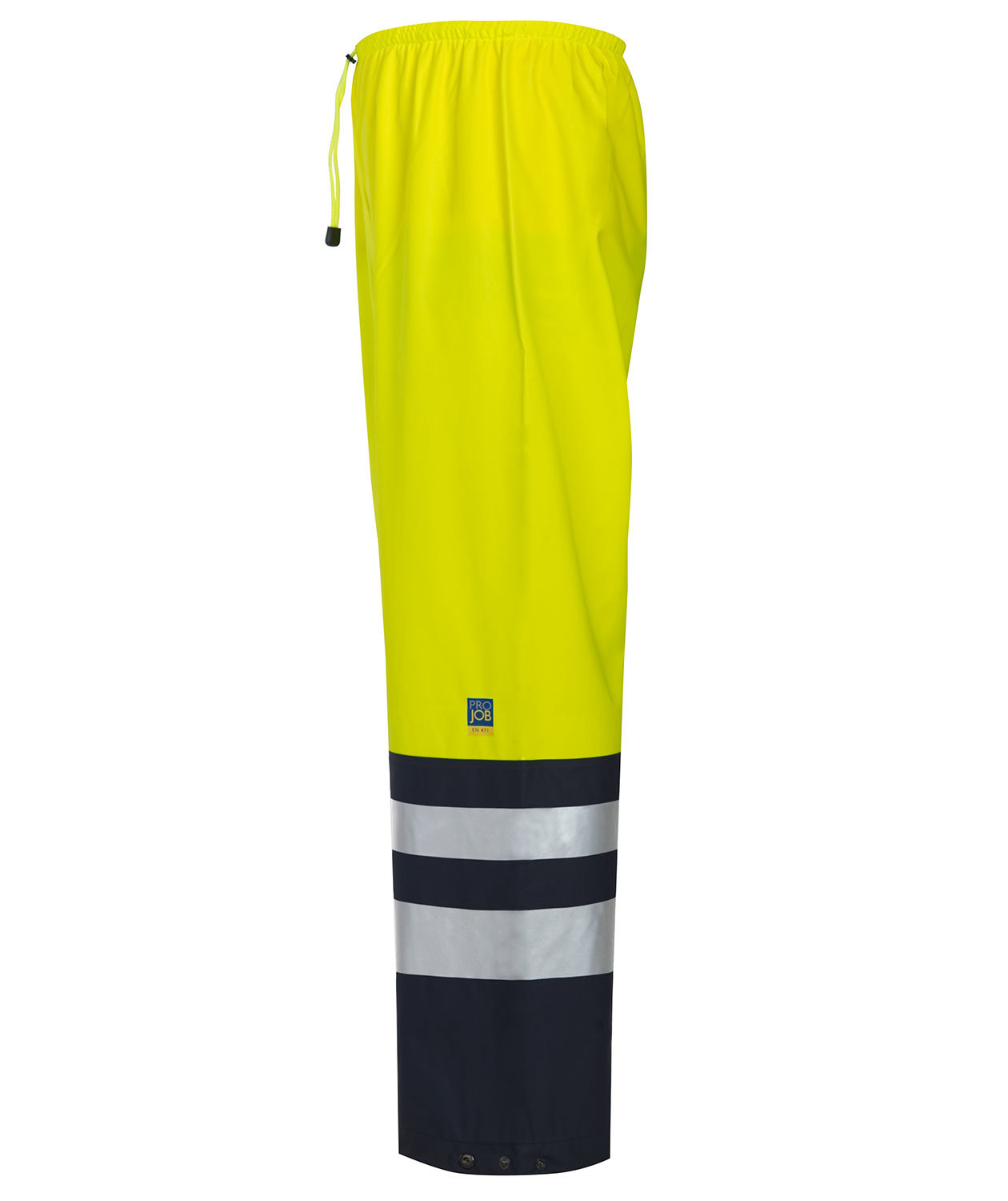 ProJob regnbyxa 6504, Varsel yellow/marinbl&aring;