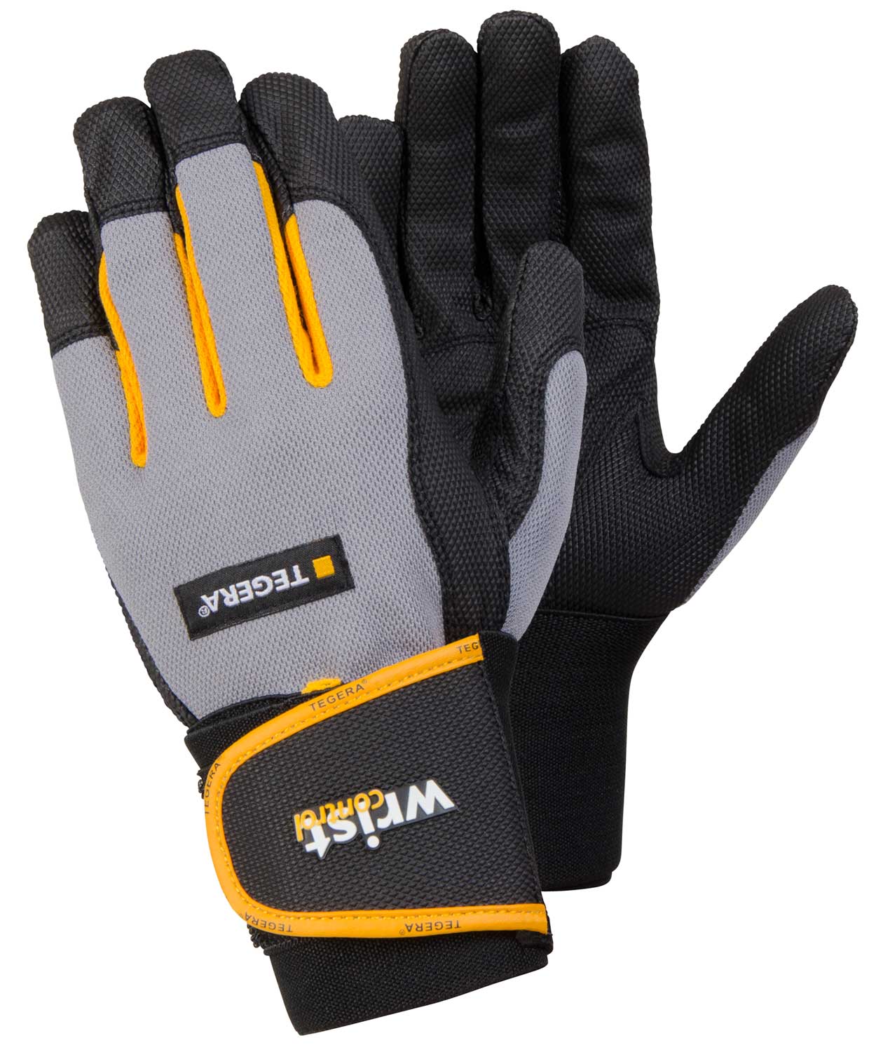 Tegera 9196 wrist-supporting work gloves, Grey/Black/Yellow, large image number 0