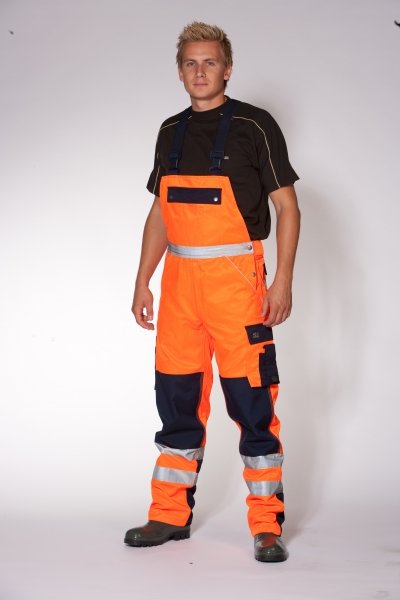 Ocean Thor Arbeitslatzhose, Hi-vis Orange/Marine, large image number 0