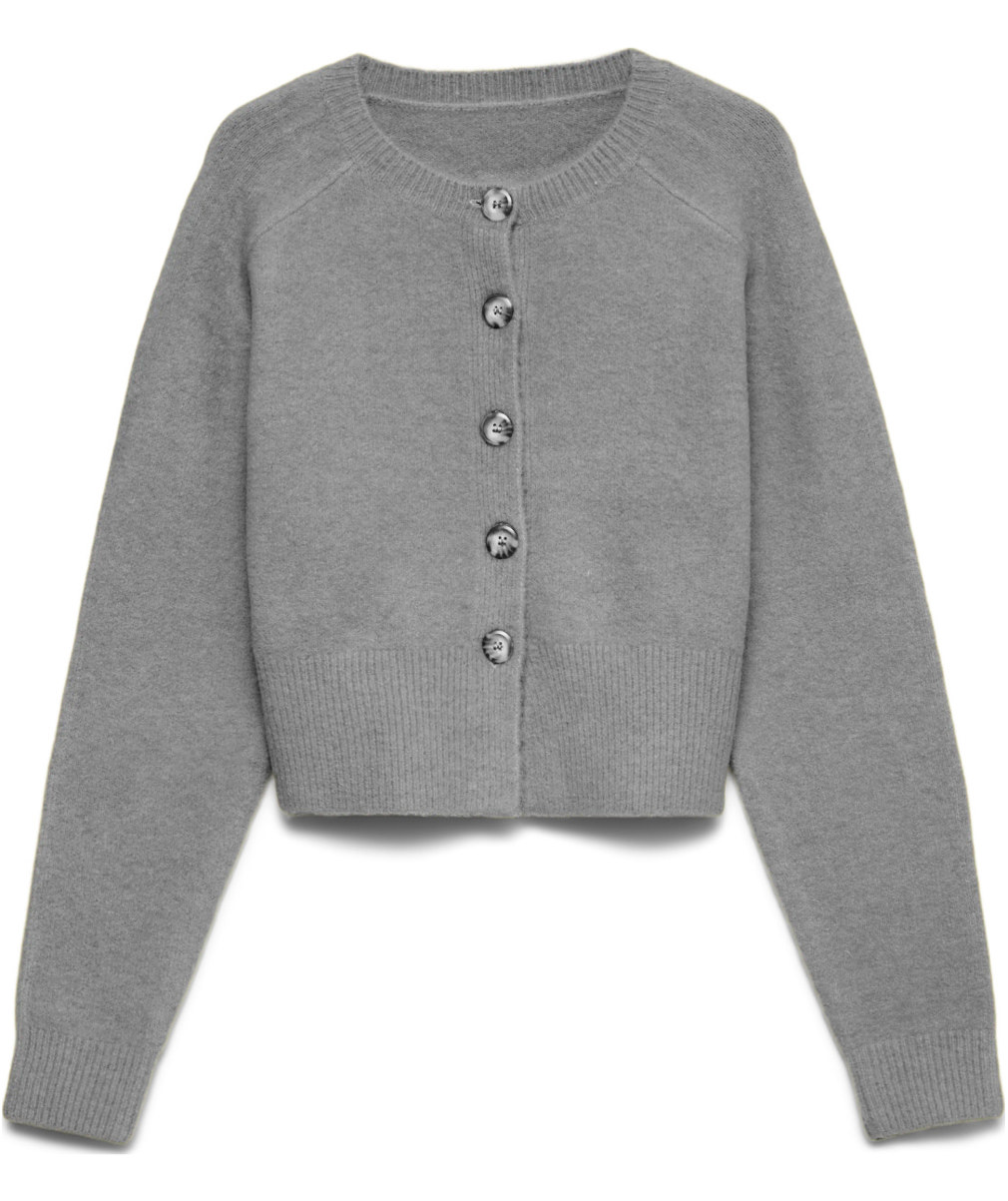 Vero Moda VMSIF women's knitted cardigan, Medium Grey Melange