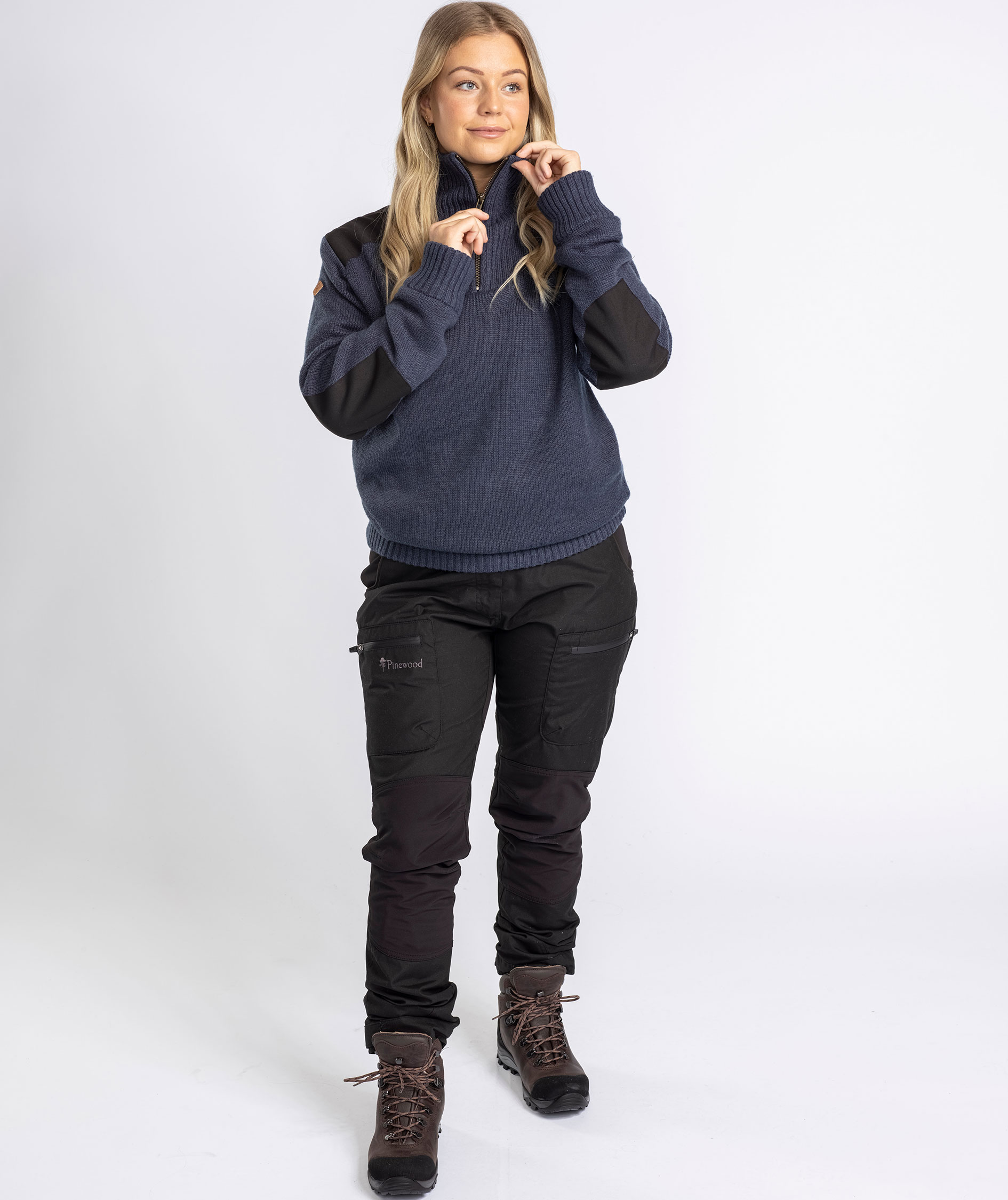 Pinewood&nbsp;Hurricane dame striktr&oslash;je med membran, Dark Navy Melange, large image number 1