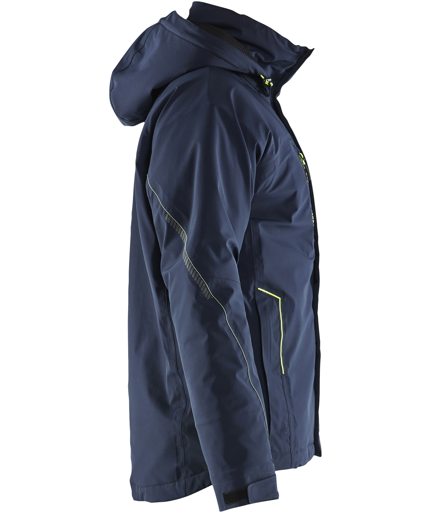 Bl&aring;kl&auml;der dame jakke full stretch, M&oslash;rk Marine/Hi-Vis Gul, large image number 3