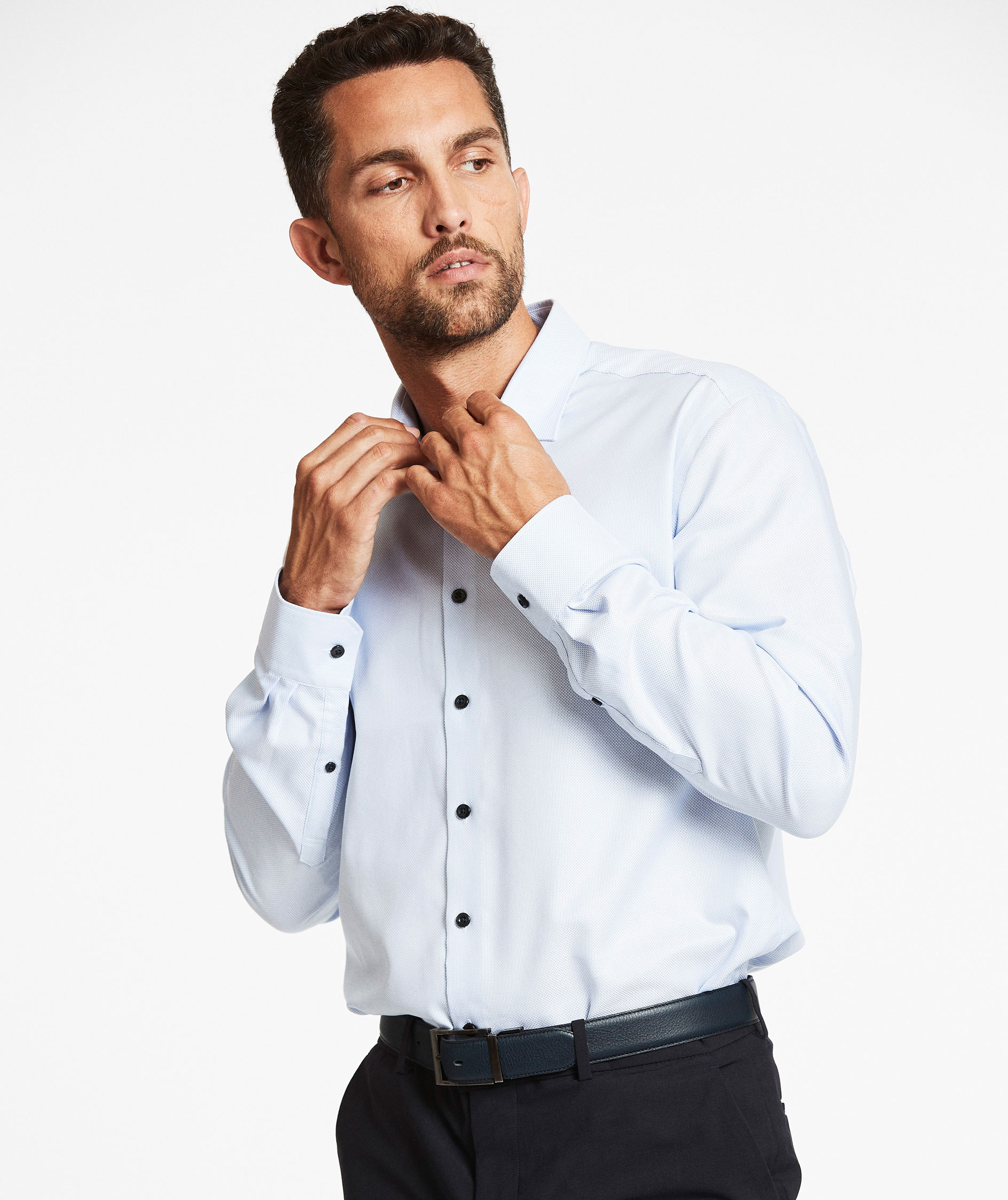 Lindbergh 1927 Signature Modern fit skjorte, Lys Bl&aring;, large image number 1