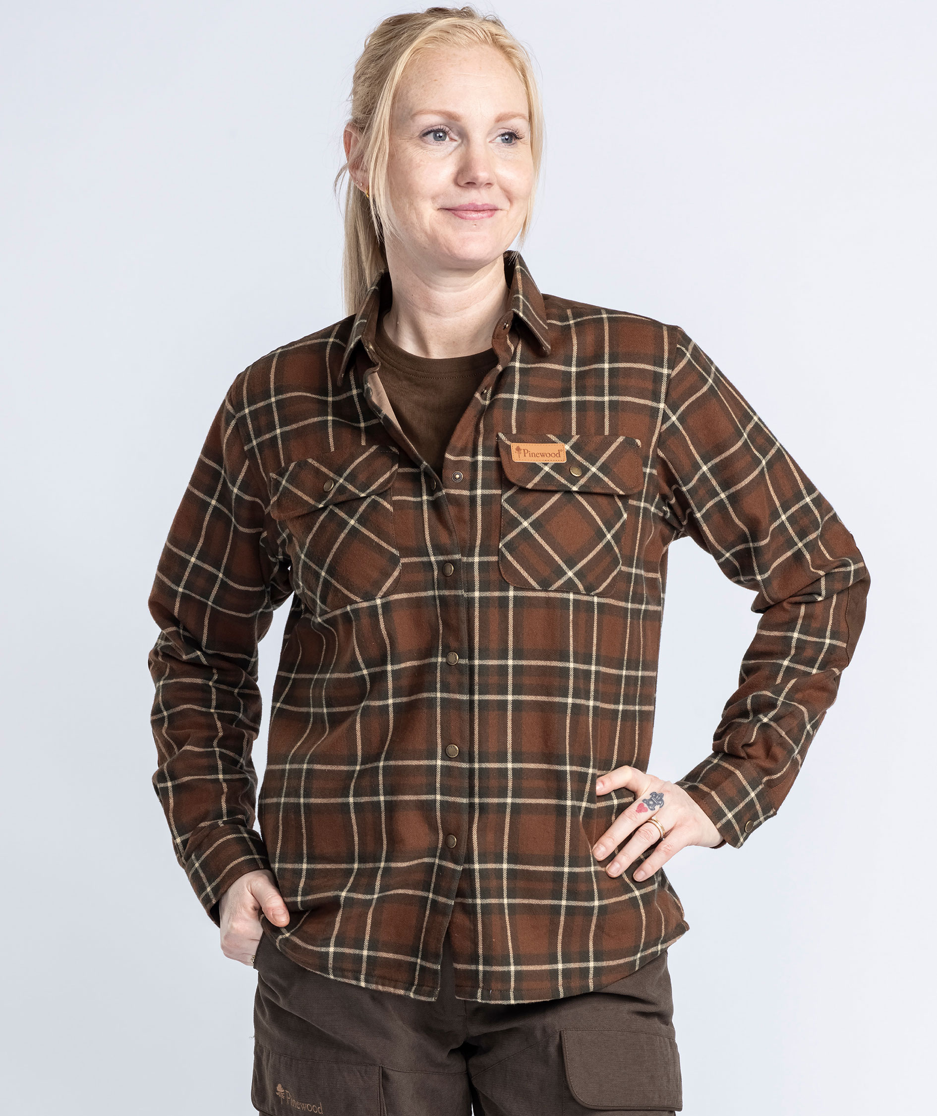 Pinewood Douglas dame flannelskjorte, Nougat/Beige, large image number 6