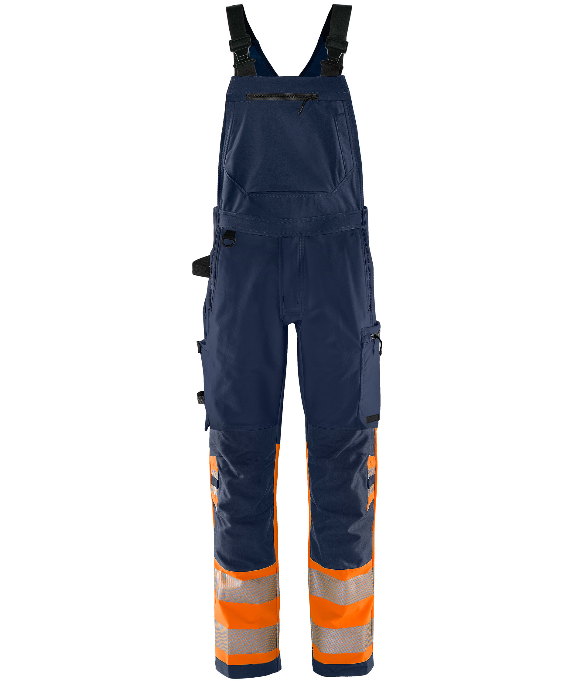 Fristads Green h&auml;ngselbyxa 1032 GSTP full stretch, Varsel Orange/Marinbl&aring;, Varsel Orange/Marinbl&aring;, swatch
