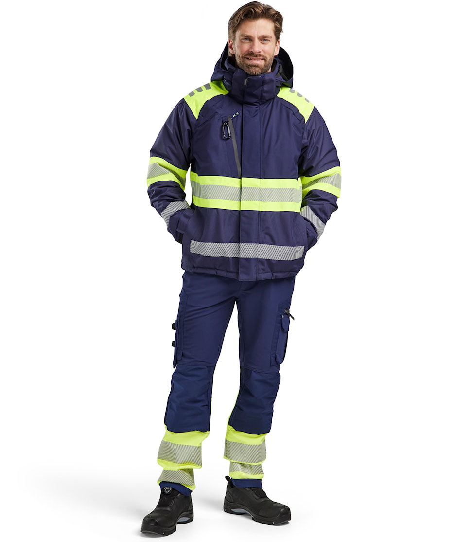 Bl&aring;kl&auml;der vinterjakke, Marine/Hi-Vis gul, large image number 1