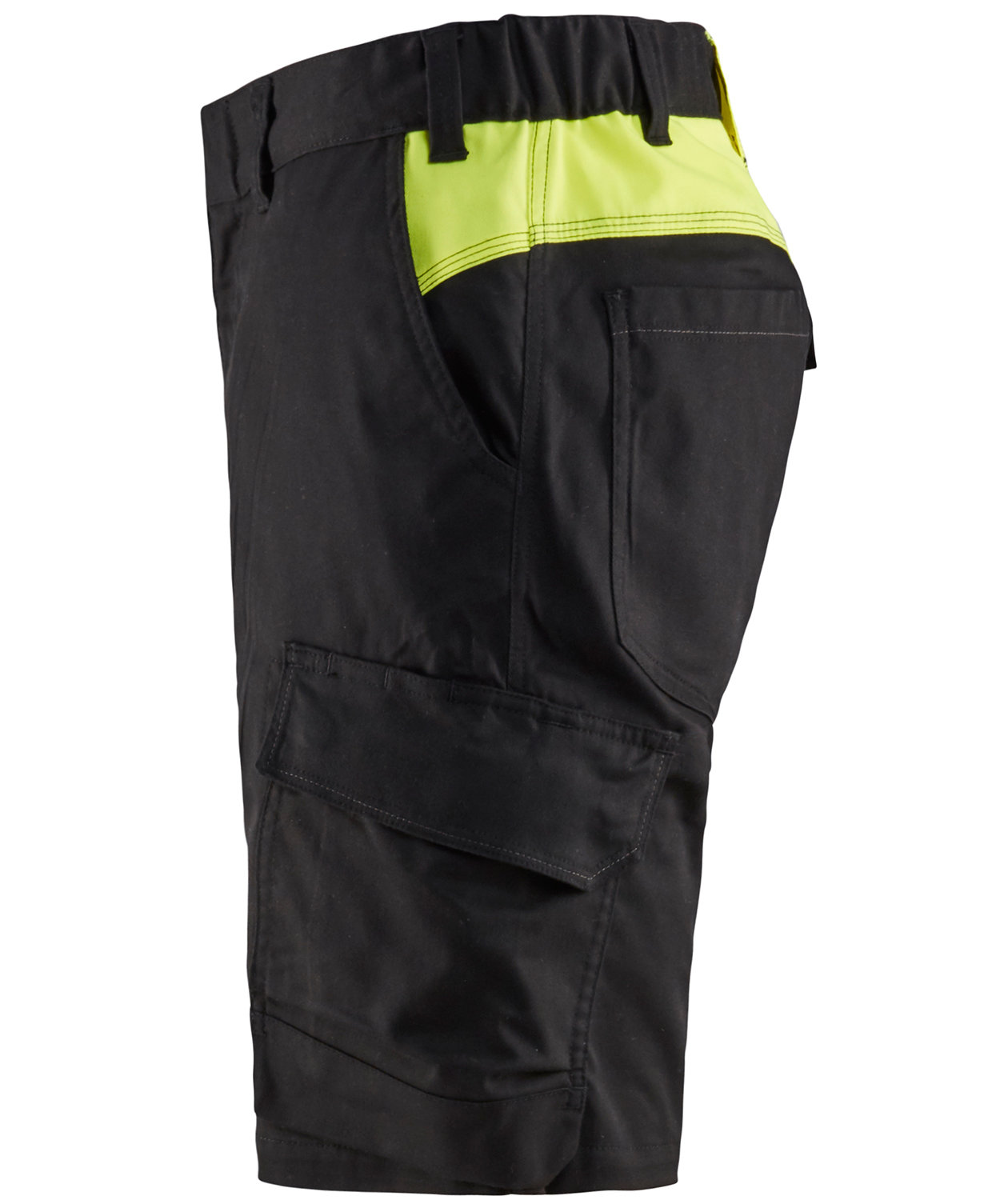 Bl&aring;kl&auml;der arbejdsshorts, Sort/Hi-Vis Gul, large image number 2
