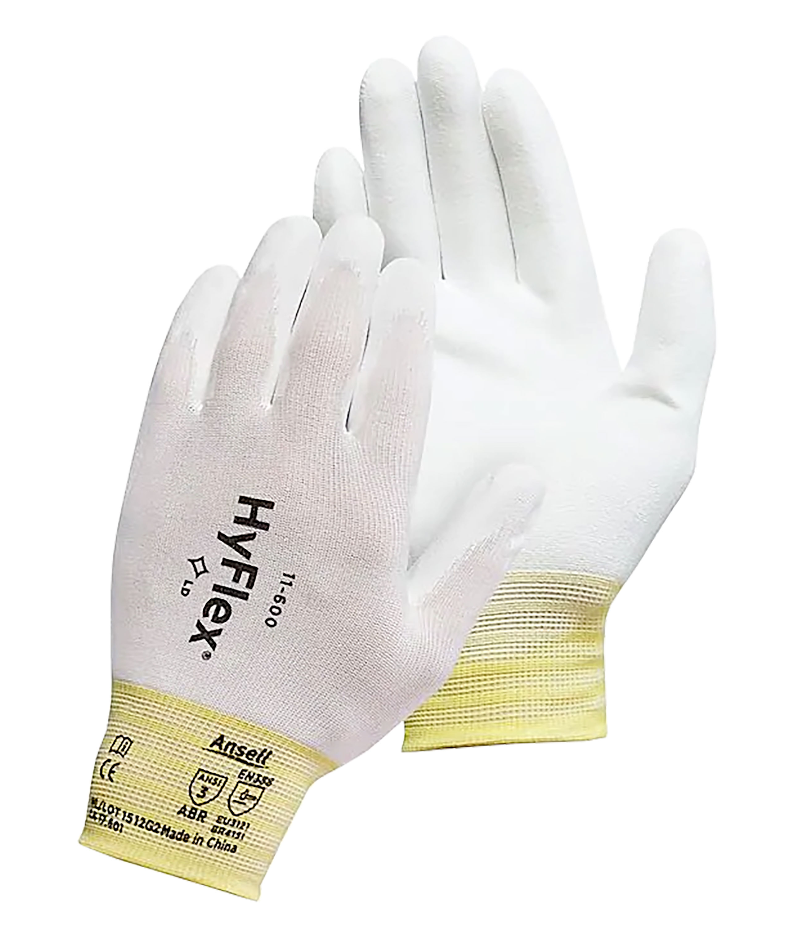 Ansell Hyflex 11-600 work gloves, White/Red