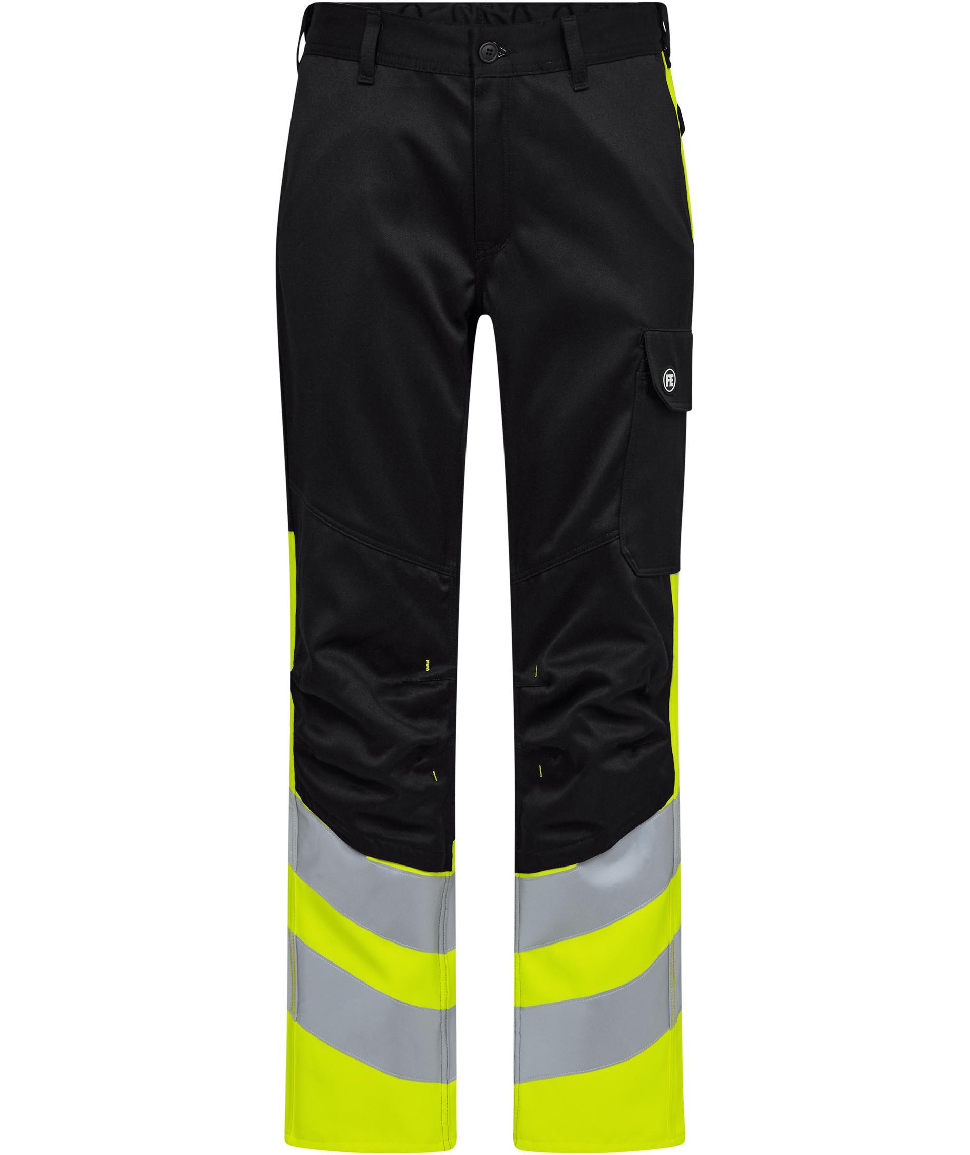 Engel Safety+ arbejdsbukser, Sort/Hi-Vis Gul