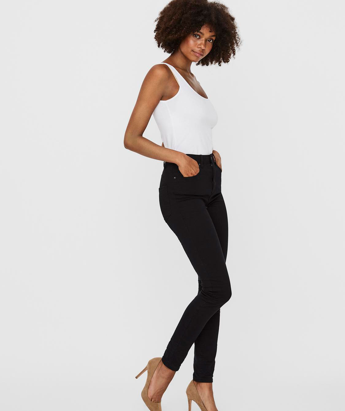 Vero Moda VMMAXI MY SOFT lang dametop, Bright White, large image number 4