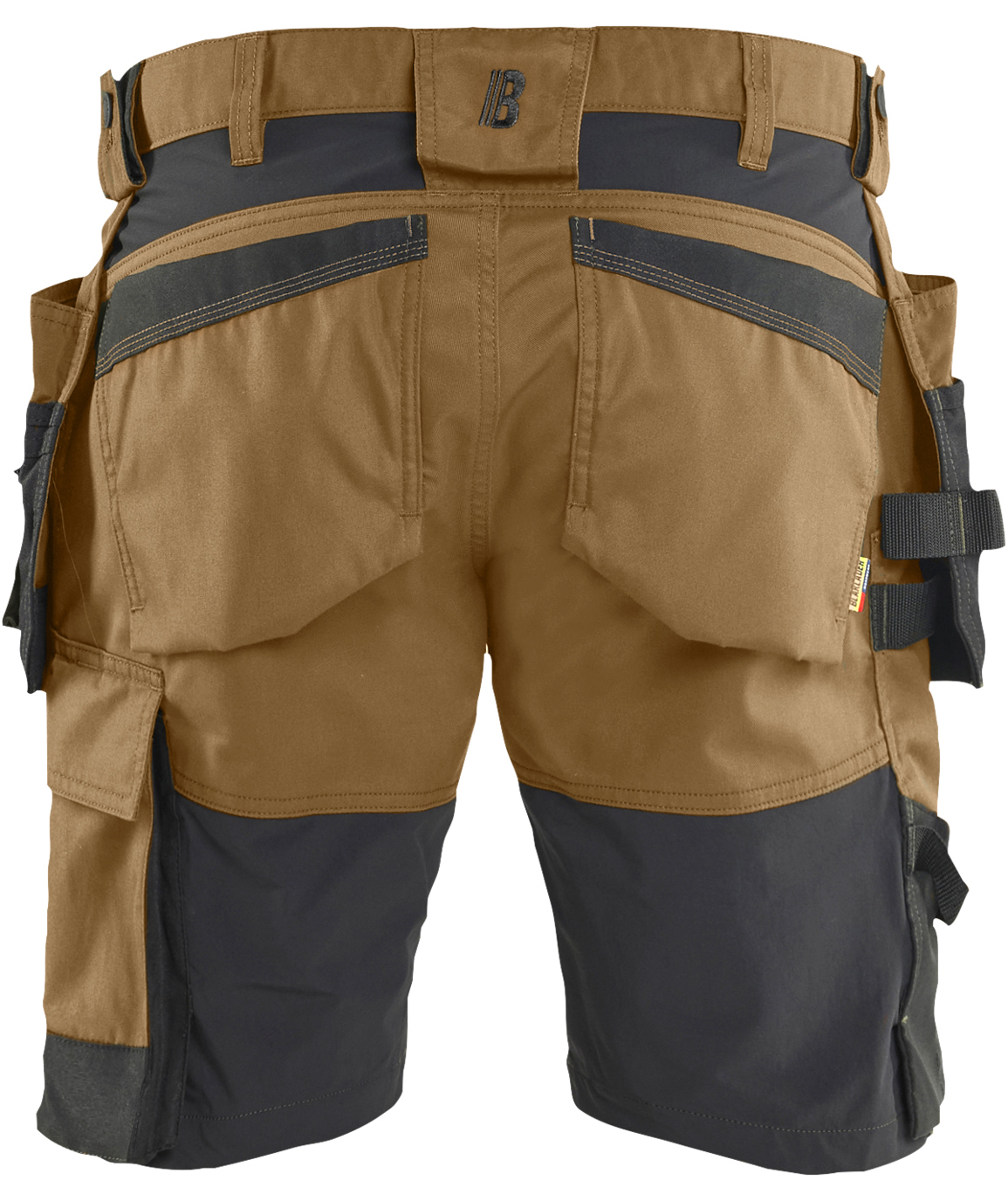 Bl&aring;kl&auml;der&nbsp;h&aring;ndverkershorts, Nougat/Svart