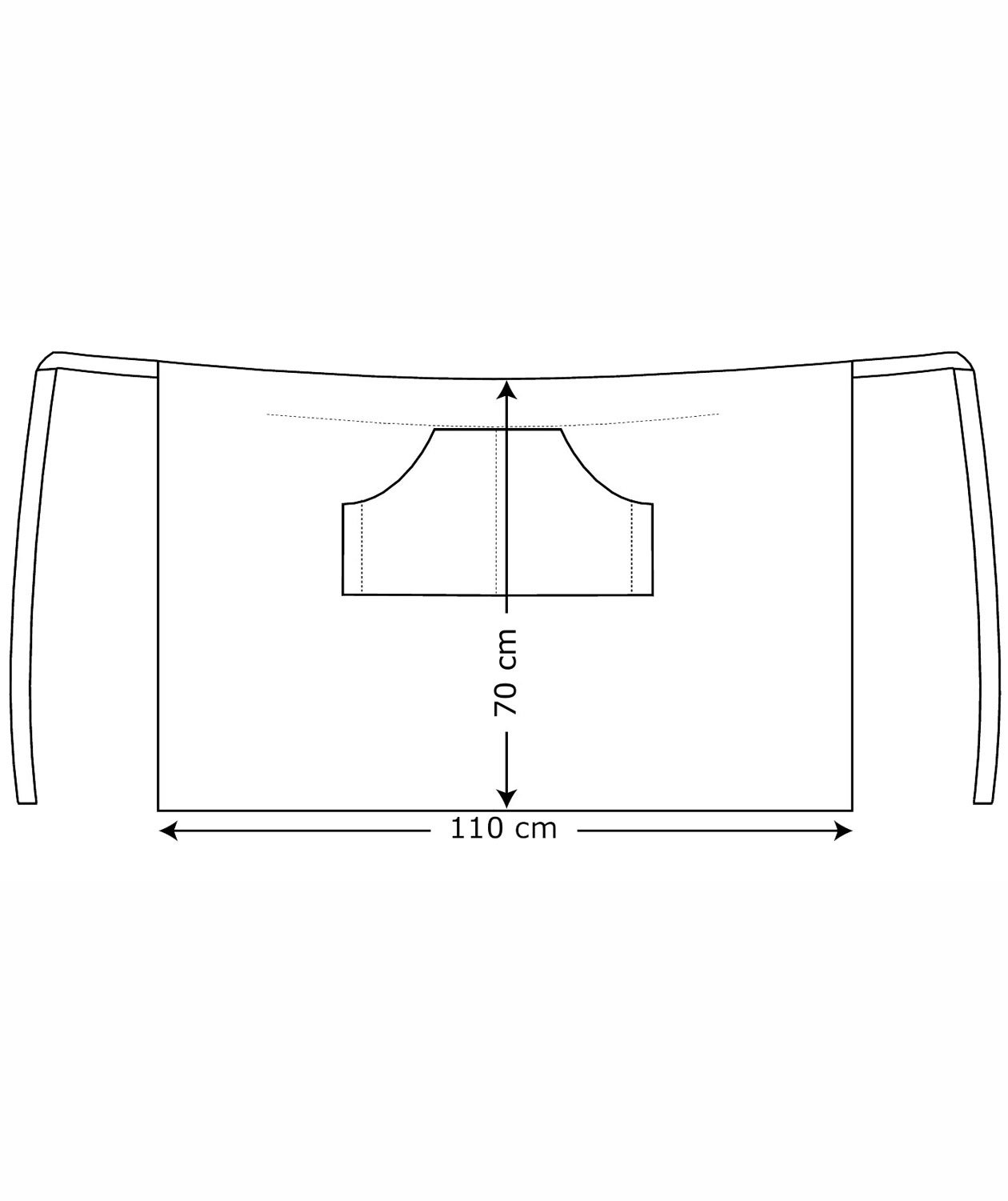 Kentaur midje forkle med lomme, Svart