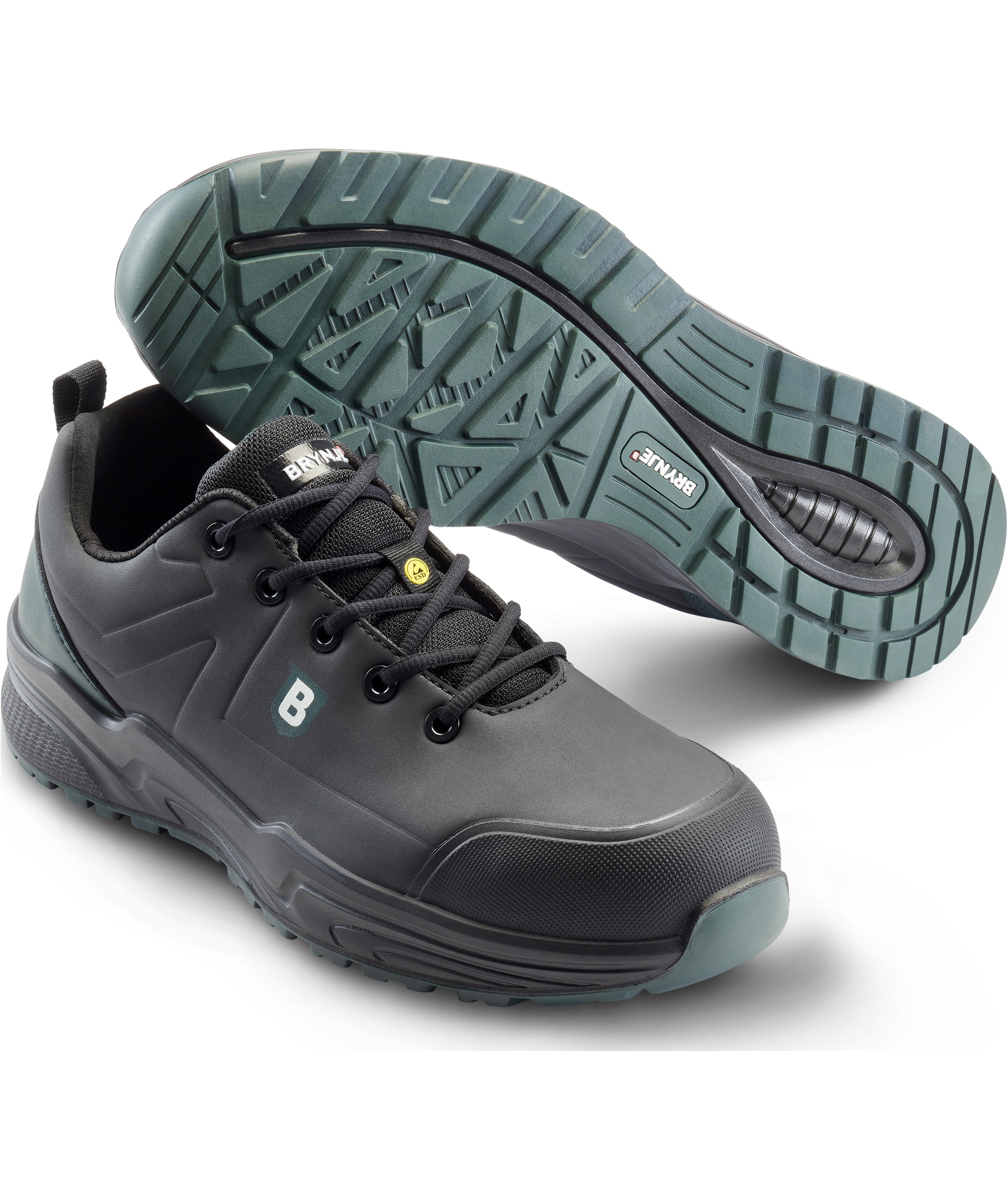 2nd quality product Brynje Green Working safety shoes S3, Black