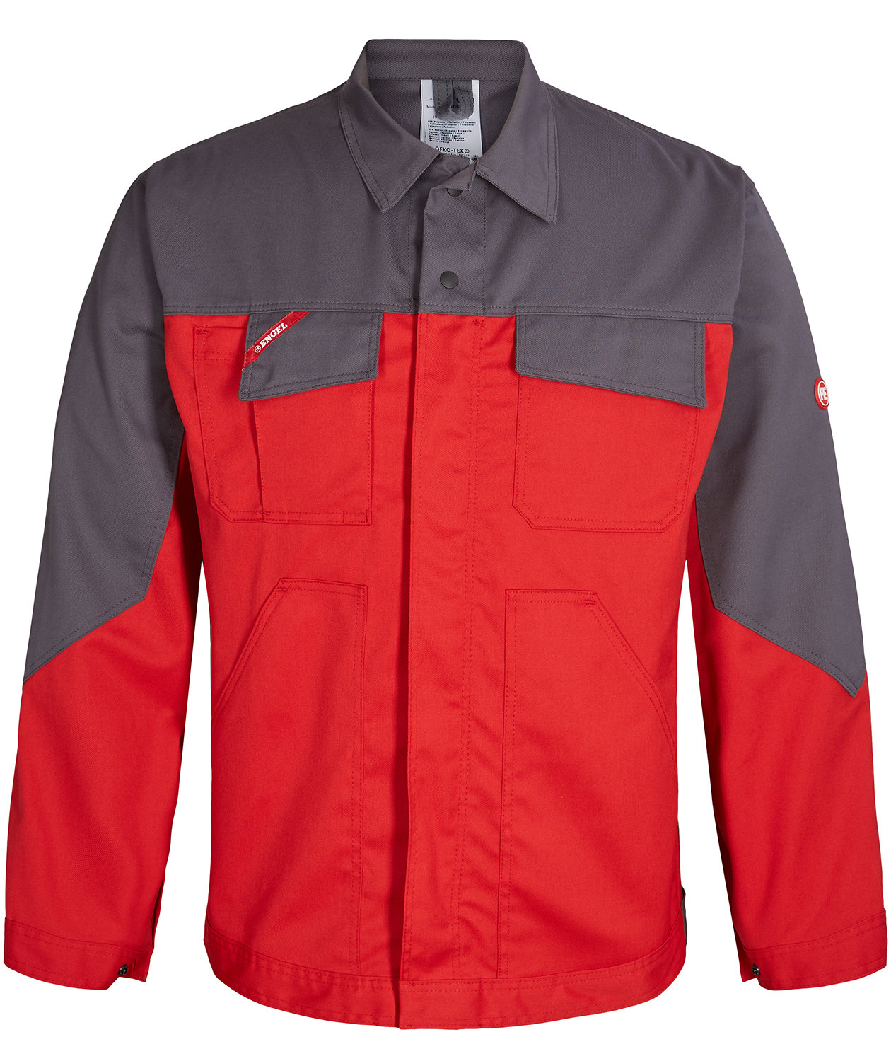 Engel Enterprise arbejdsjakke, R&oslash;d/Gr&aring;