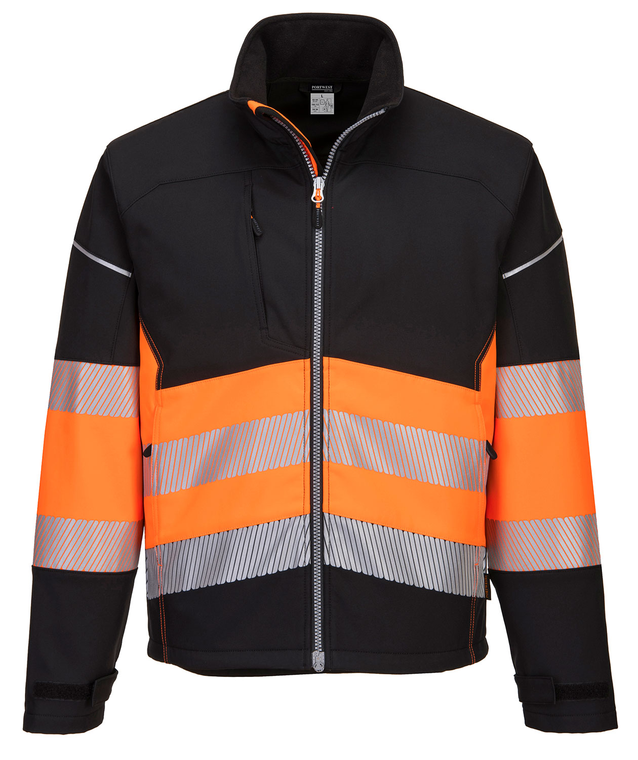 Portwest PW3 softshelljacka, Varsel Svart/Orange