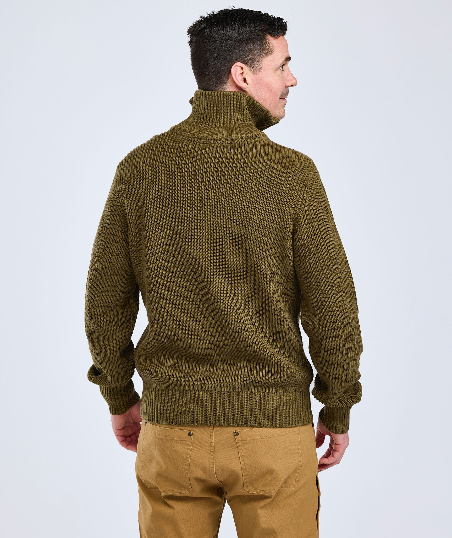Pinewood Philip strik half zip, Olive green, large image number 3
