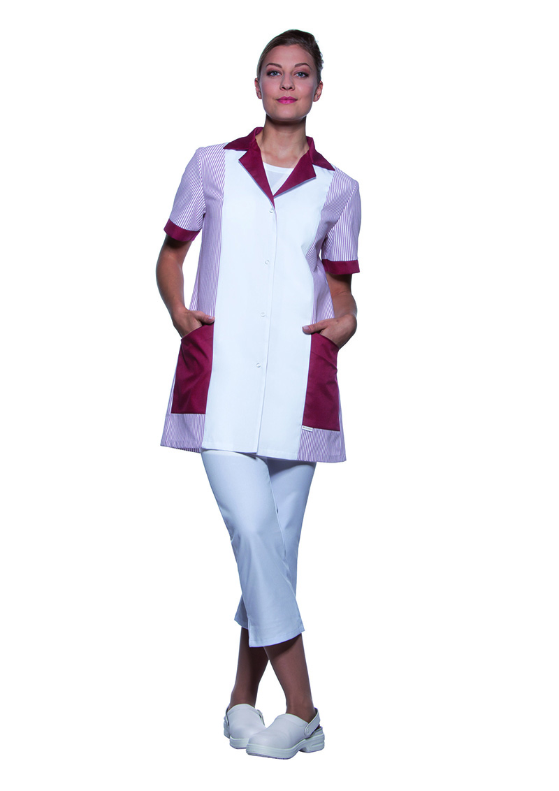 Karlowsky Penelope kurz&auml;rmeliger Damen-Tunika, White/bordeaux, large image number 2