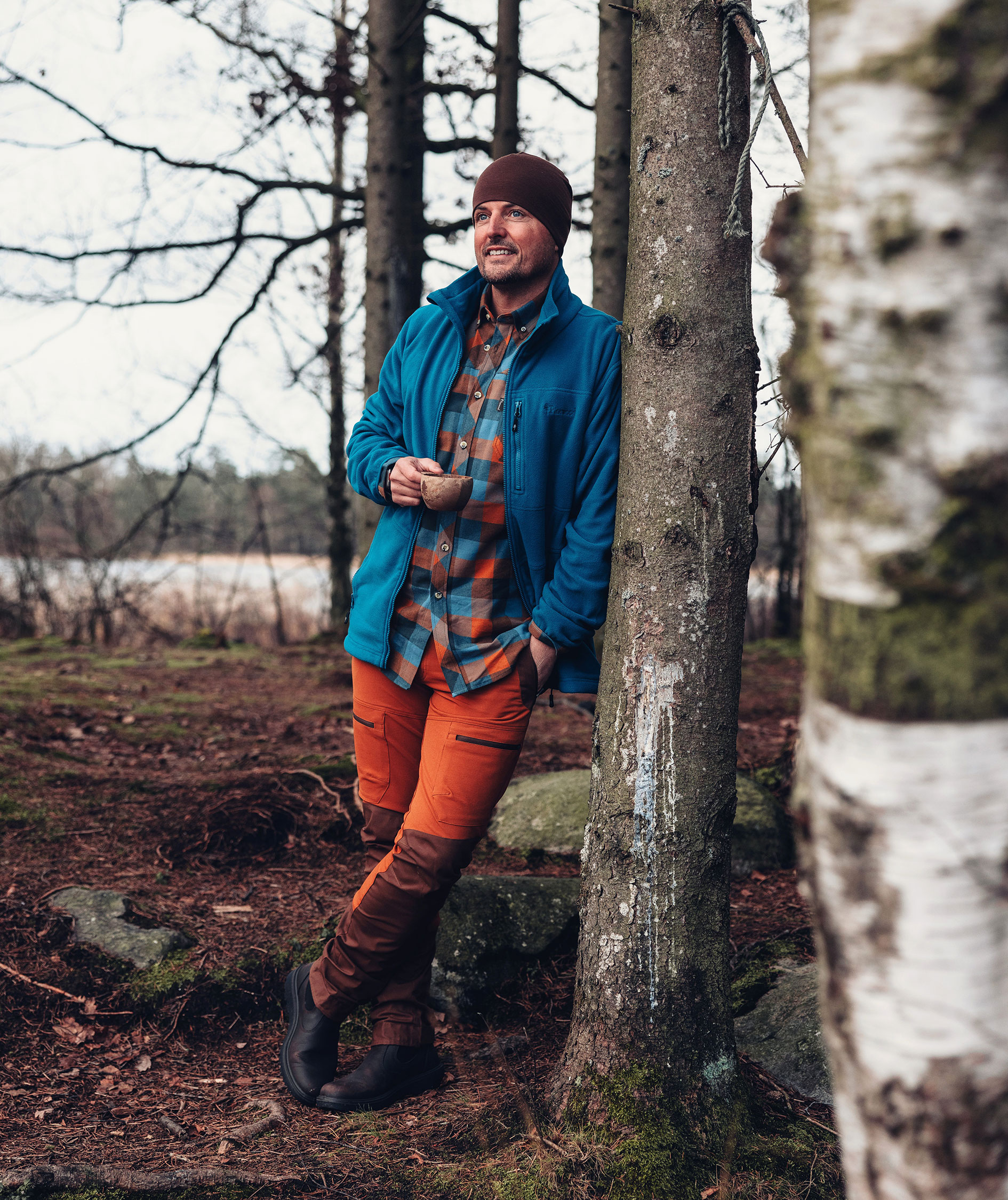 Pinewood Lumbo flannel skovmandsskjorte, Fudge/Blue, large image number 6