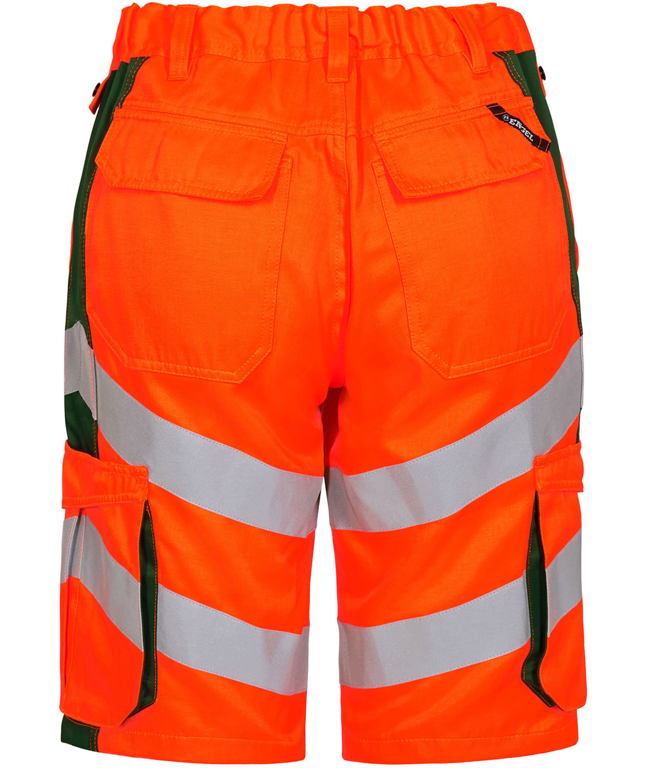 Engel Safety Light arbeidsshorts, Hi-vis Oransje/Gr&oslash;nn