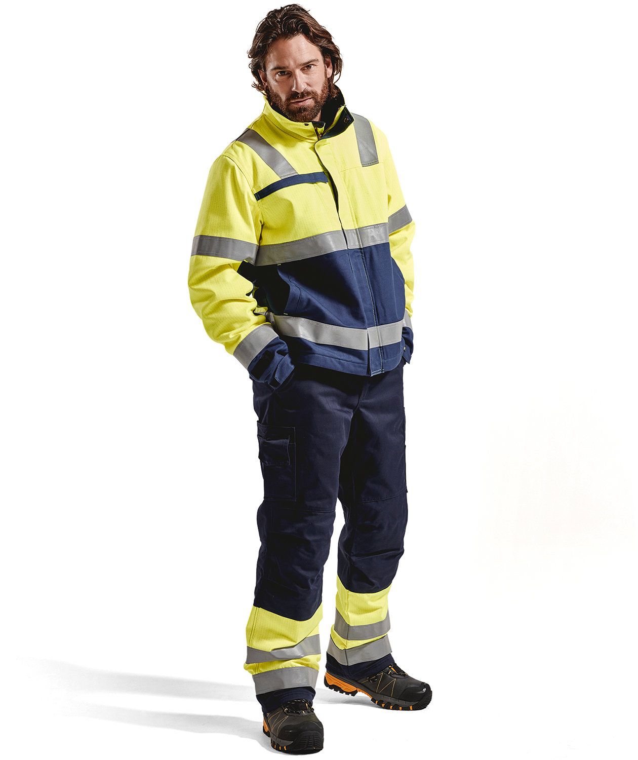 Bl&aring;kl&auml;der Multinorm winter trousers, Marine/Hi-Vis yellow, large image number 1