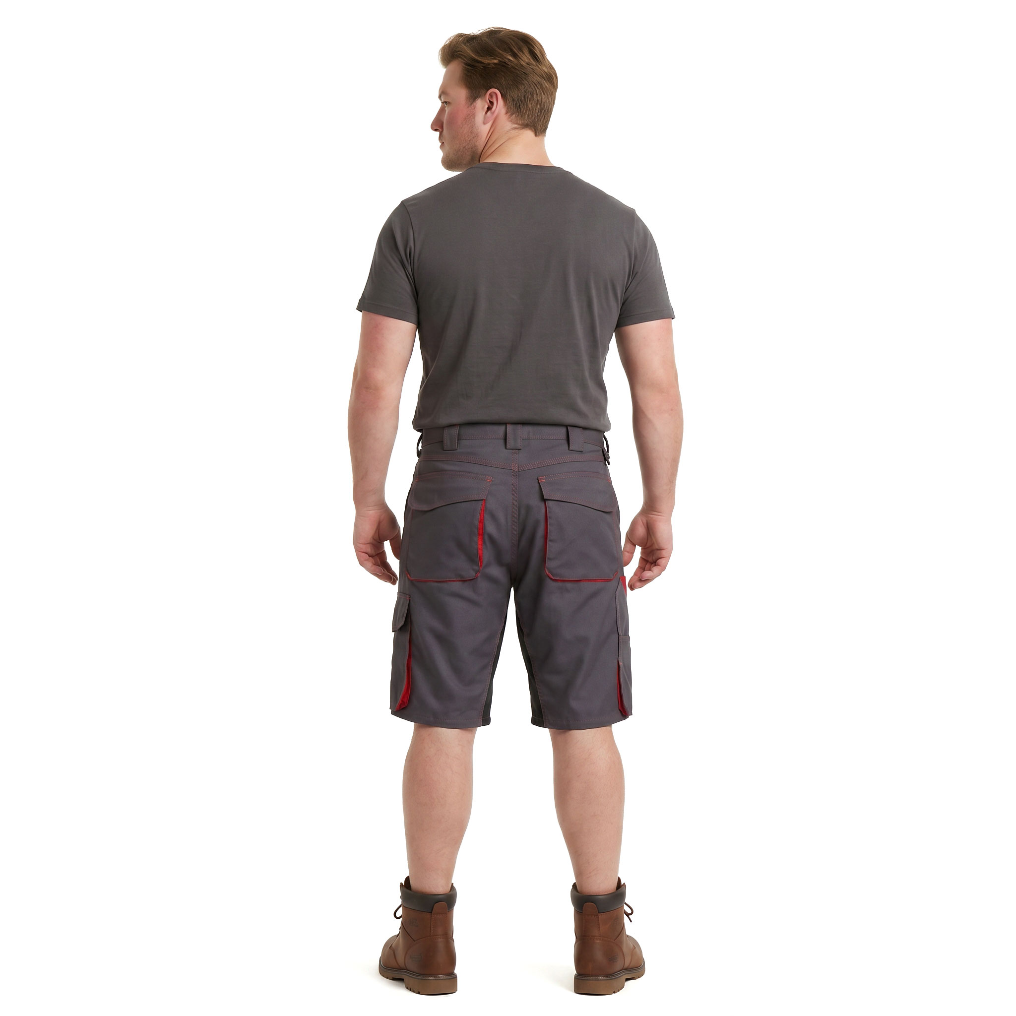 J.A.K. work shorts 1610, Grey/Red, large image number 3