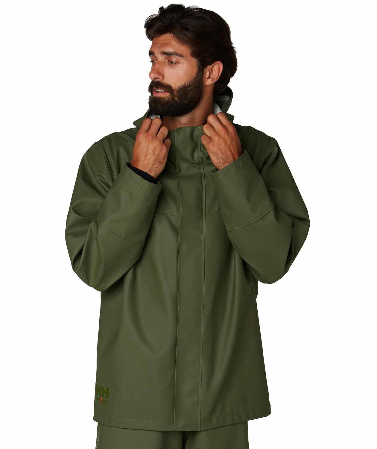 Helly Hansen Storm regnjakke, Armygr&oslash;nn, large image number 2