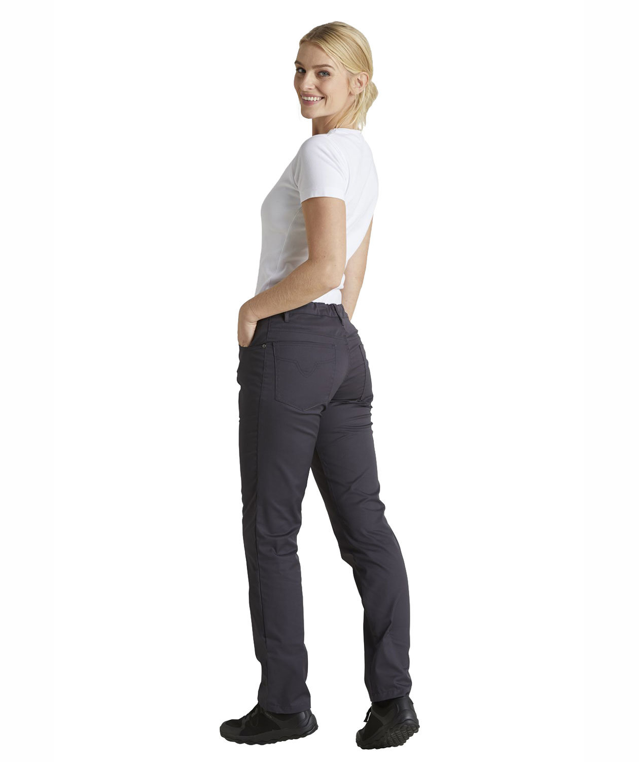 Kentaur dame jeans med lav talje, Dark Rock, large image number 3