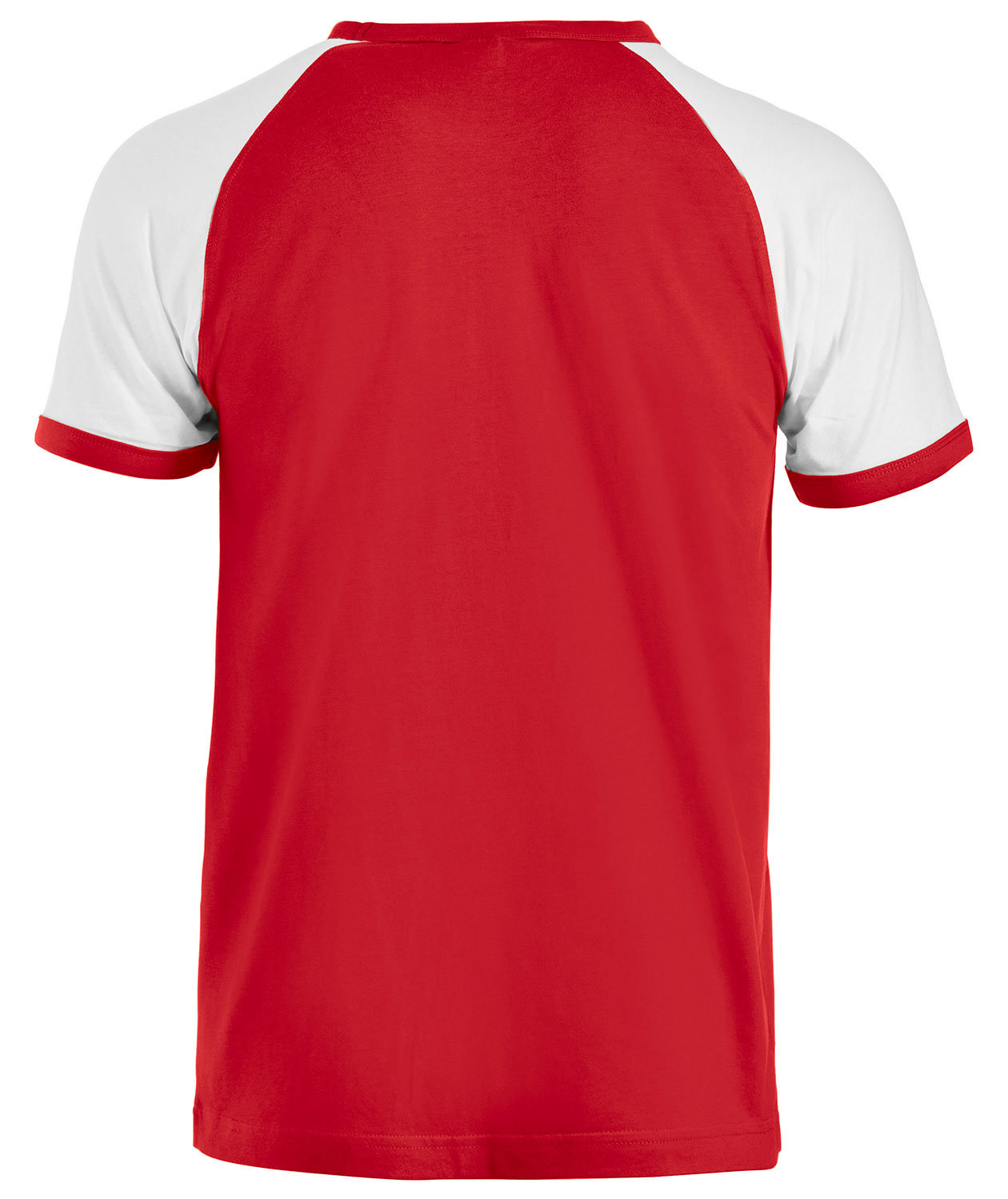 Clique Raglan T-shirt, R&oslash;d/Hvid, large image number 2