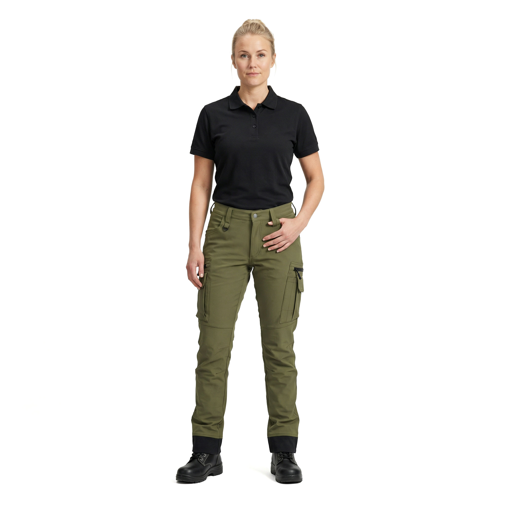 Worksafe women's service trousers full stretch, Olive green, large image number 2