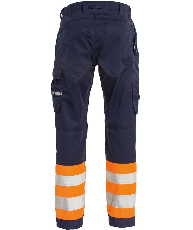 Tranemo CE-ME arbeidsbukse, Hi-vis Oransje/Marinebl&aring;