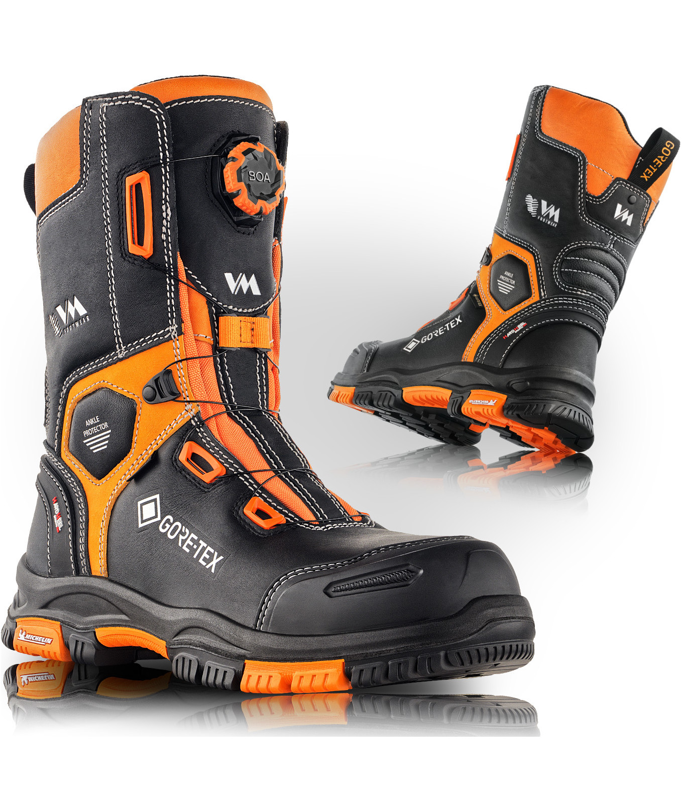 VM Footwear Connecticut safety boots S7L, Black/Orange, large image number 2