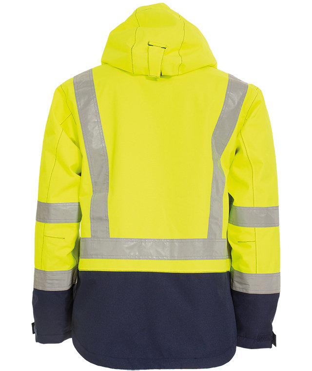 Tranemo CE-ME Shelljacke, Hi-vis gelb/marine